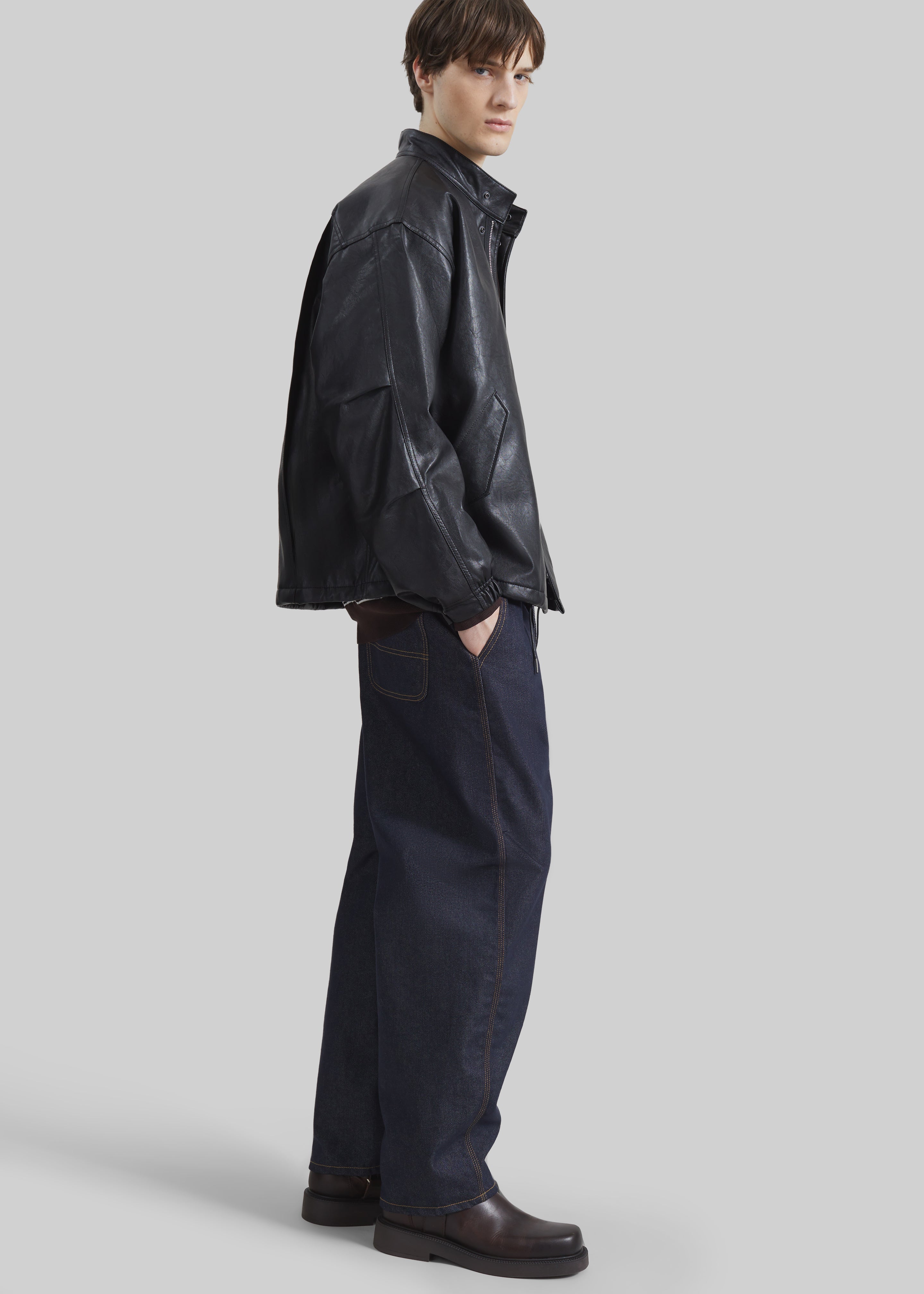 Viborg Faux Leather Jacket - Black - 5