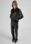 Vidsel Leather Bomber Jacket - Black