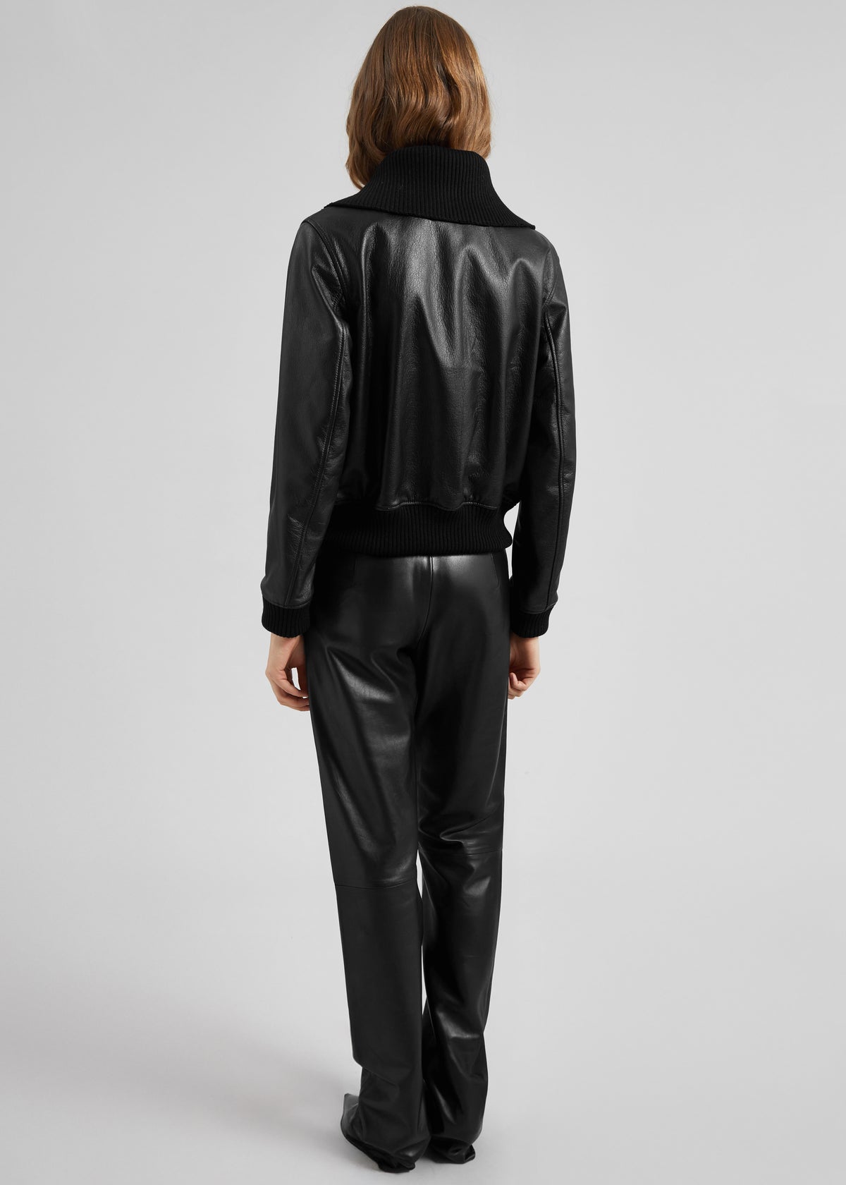 Vidsel Leather Bomber Jacket - Black - 8