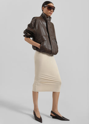 Viera Midi Skirt - Beige