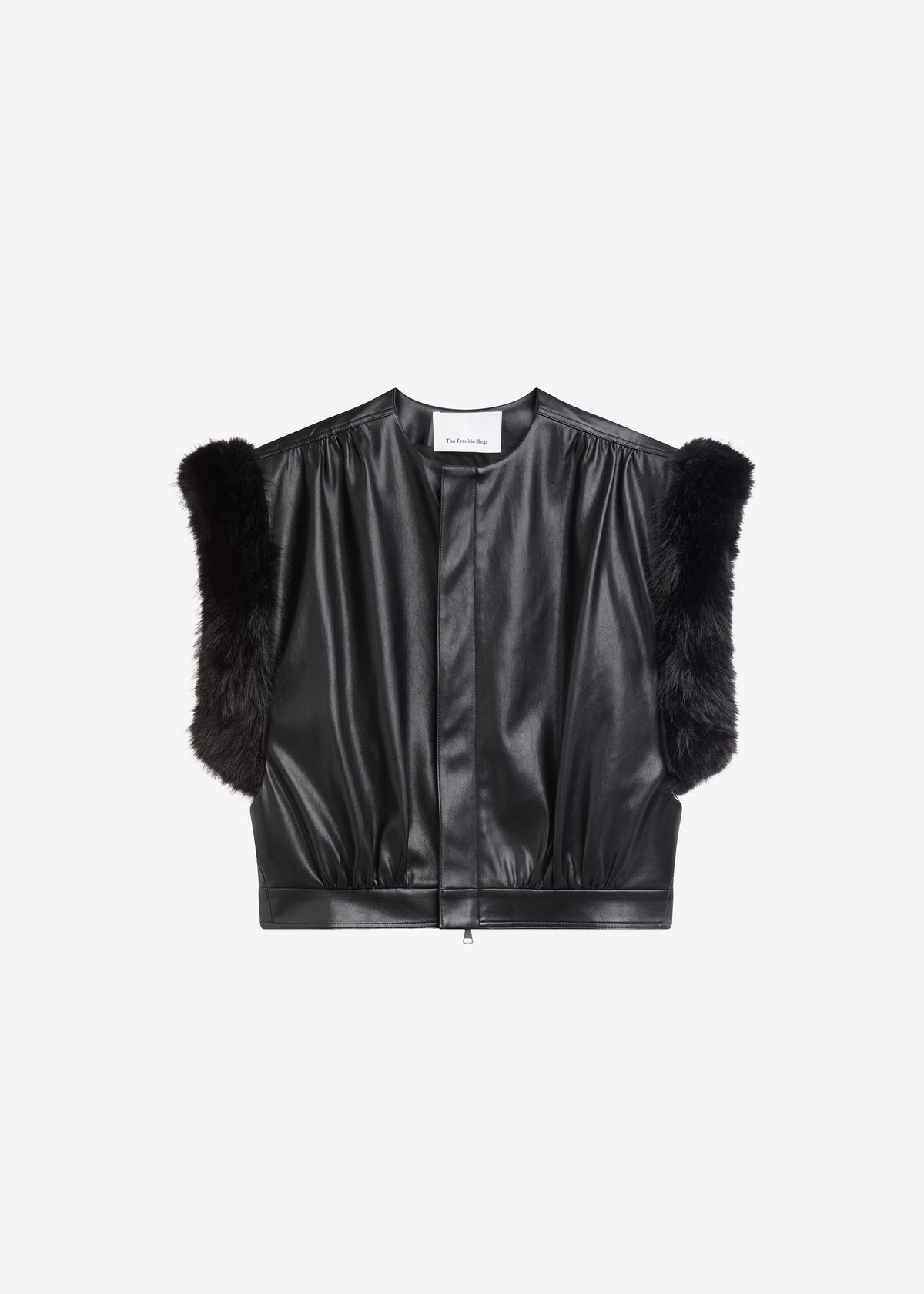 Gilet Vieste con giromanica in pelliccia sintetica- Nero