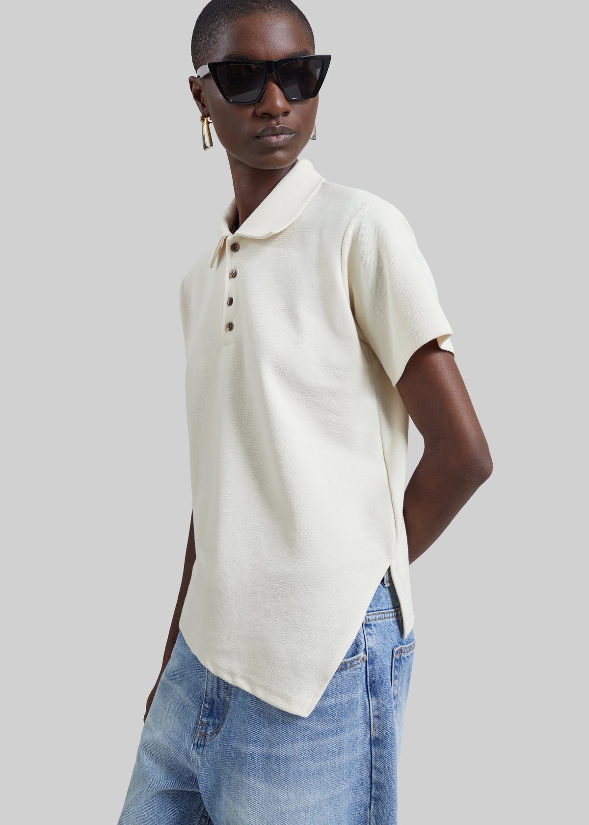 Polo Vila asymétrique - Crème
