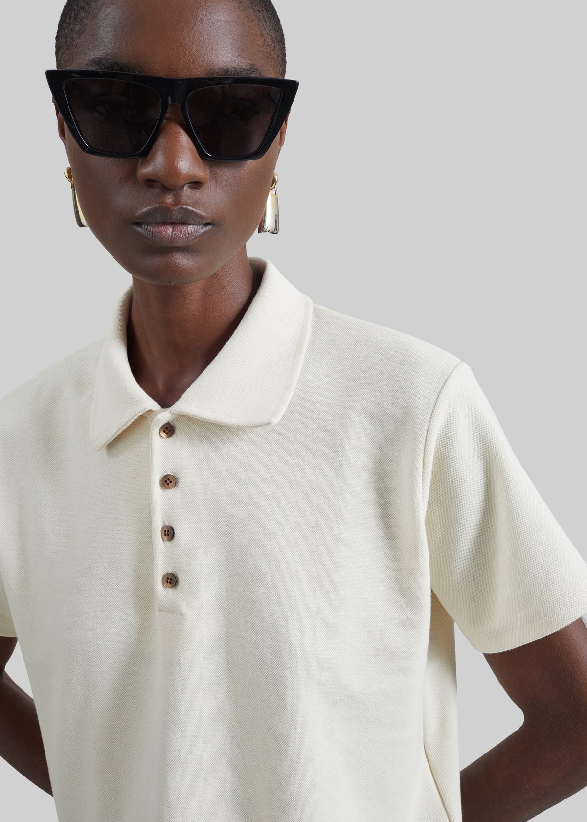 Polo Vila asymétrique - Crème