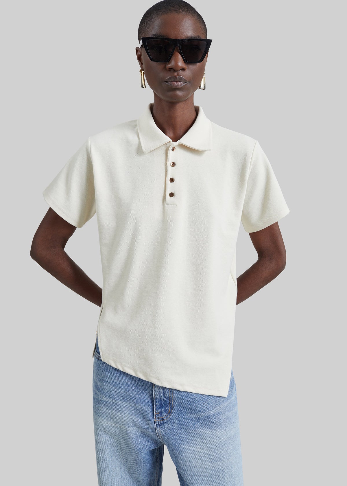 Polo Vila asymétrique - Crème