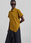 Vila Asymmetric Polo Shirt - Mustard
