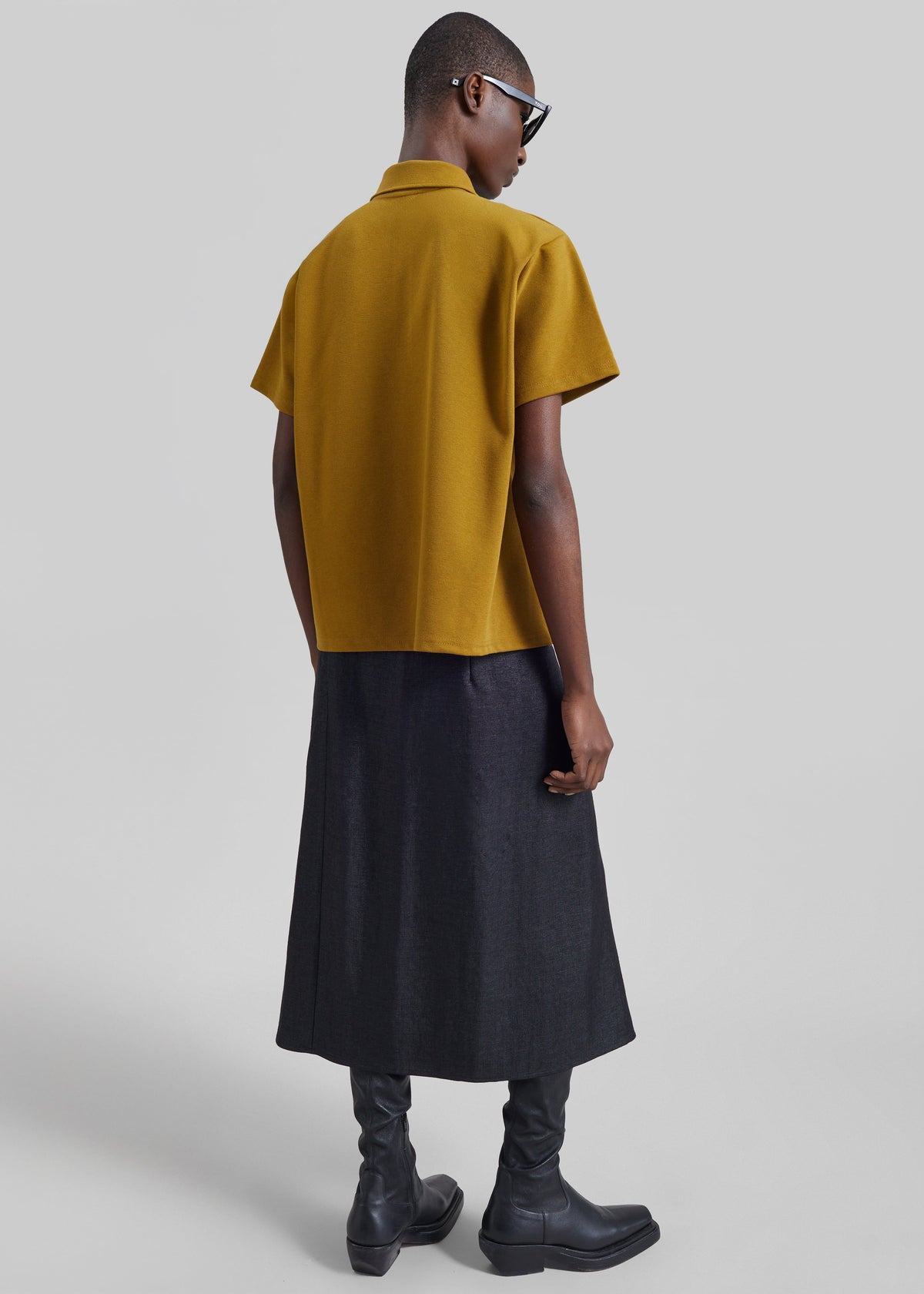 Vila Asymmetric Polo Shirt - Mustard