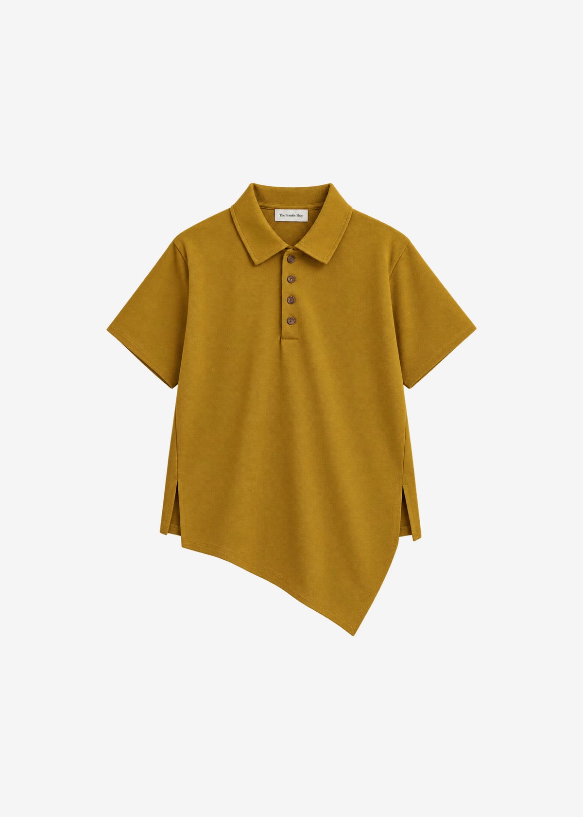 Vila Asymmetric Polo Shirt - Mustard
