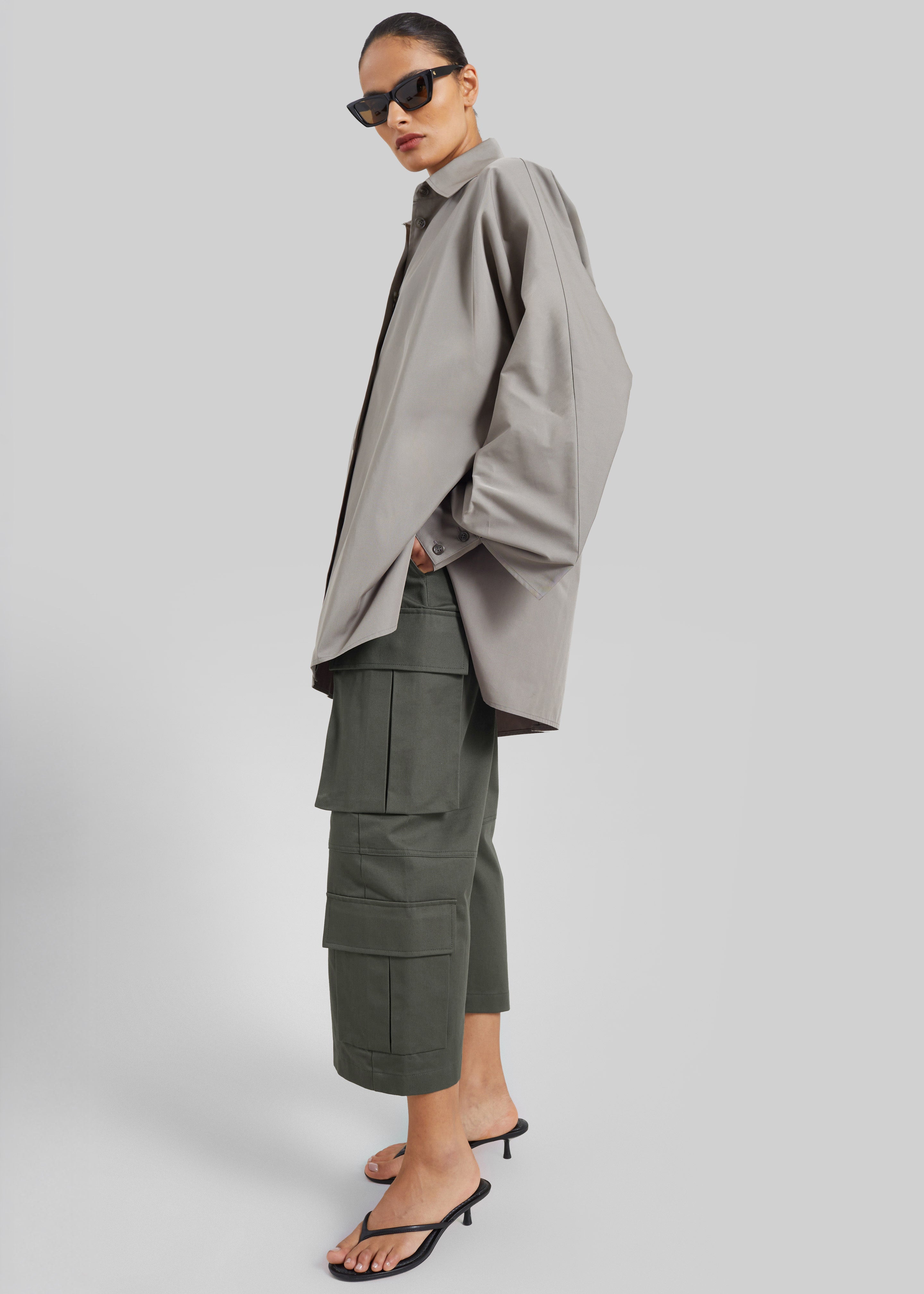Villeron Cropped Cargo Pants - Dark Olive - 4