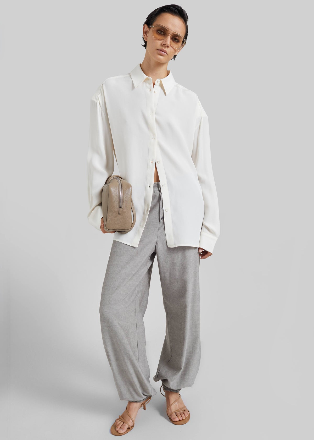Vimont Balloon Pants - Taupe Melange - 3