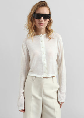 Vinni Thin Wool Cardigan - White