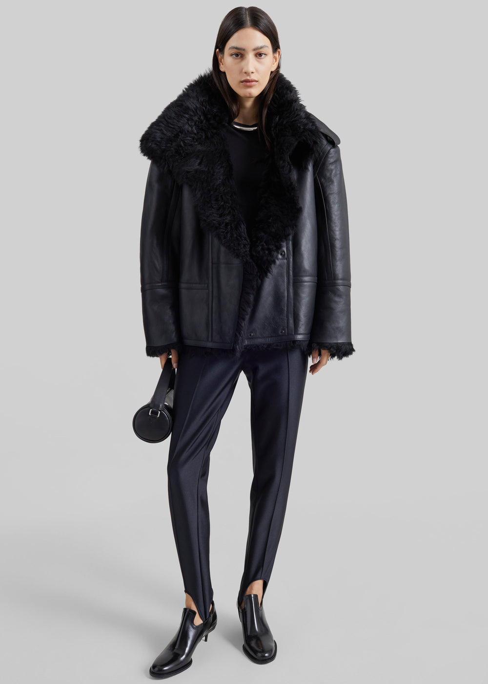 Viola Funnel Neck Jacket - Black