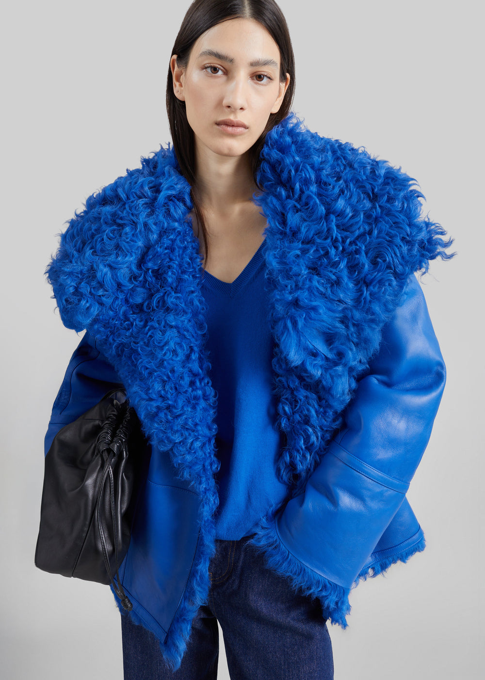 Viola Funnel Neck Jacket - Cobalt