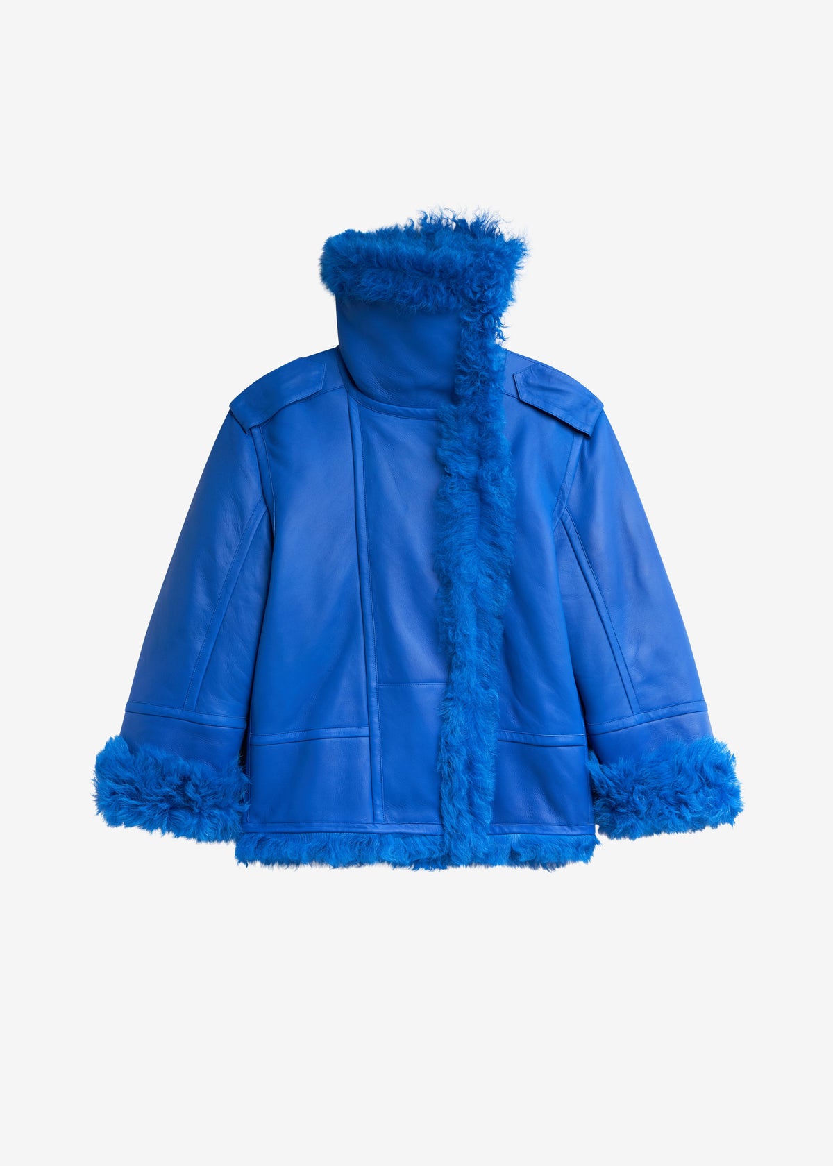 Giacca Viola con collo a imbuto - Blu cobalto