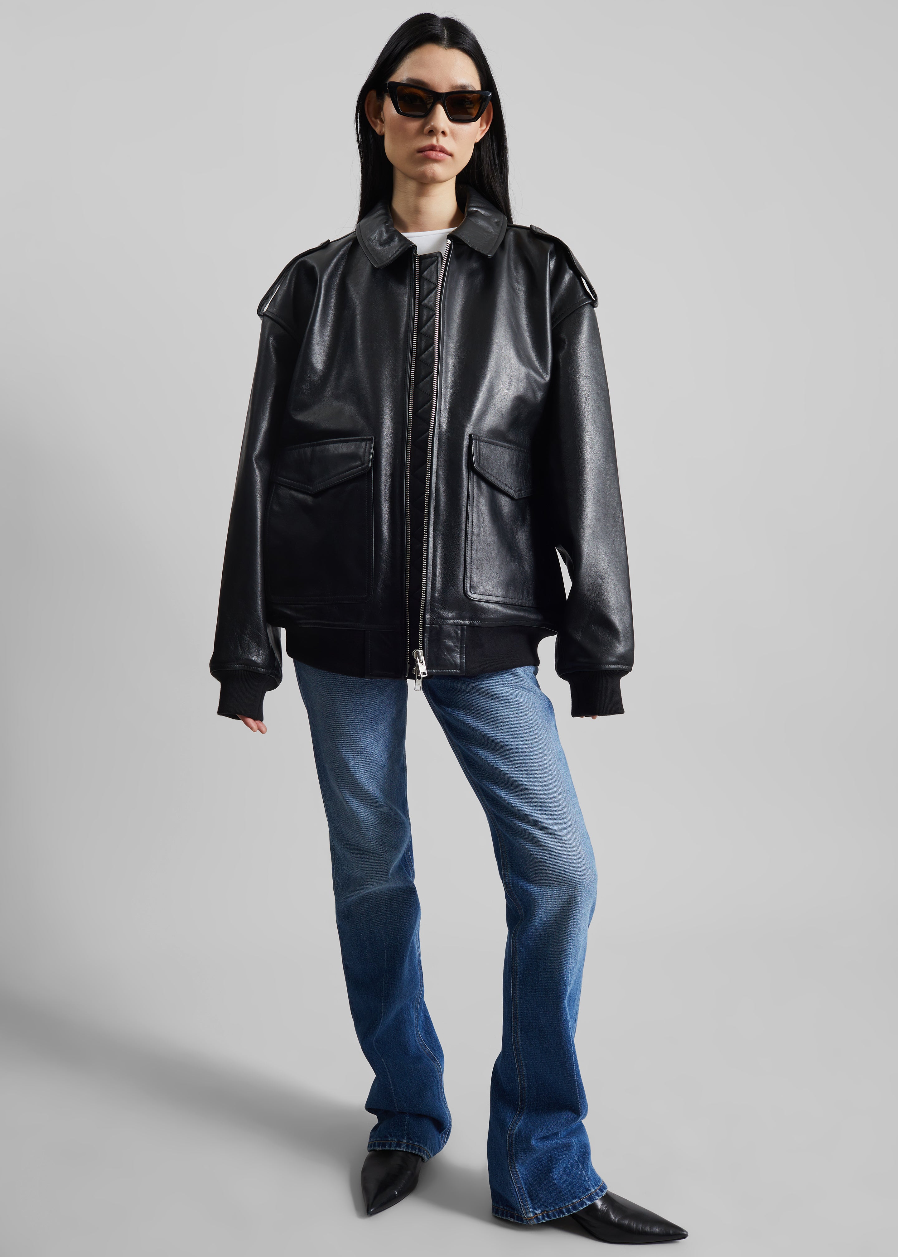 Viper Leather Jacket - Black - 5