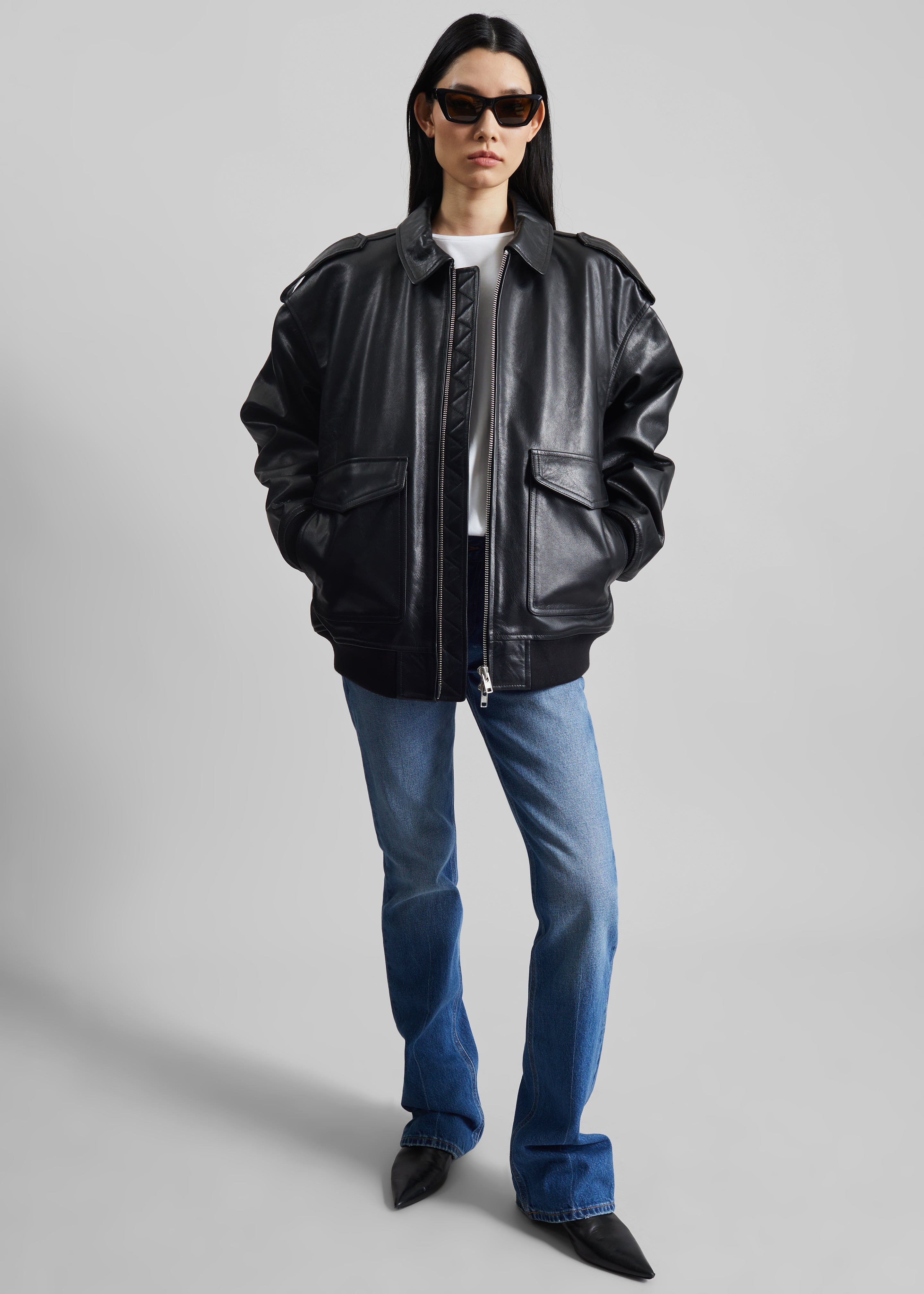 The Frankie Shop レザージャケット　サイズXS/S ブラック Viper Leather Jacket - Black – The Frankie Shop Europe