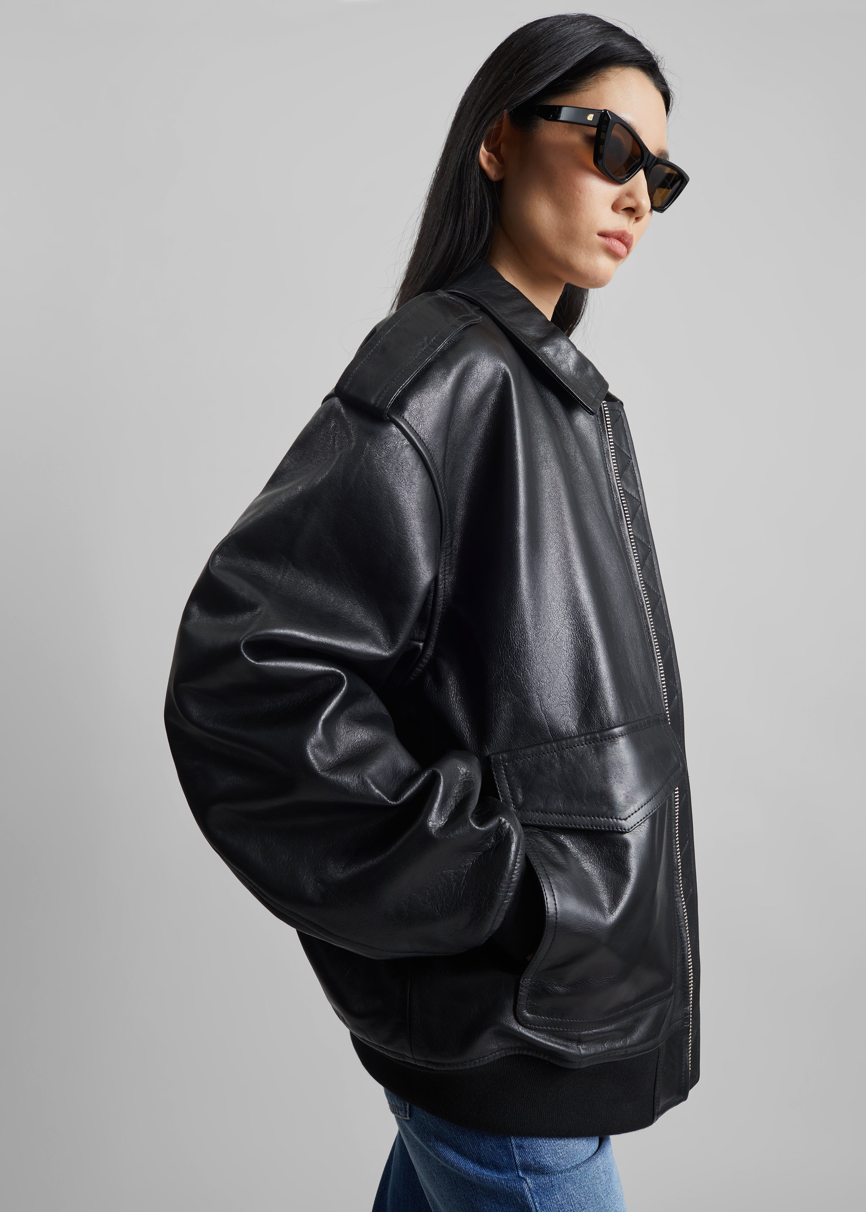 Viper Leather Jacket - Black - 4