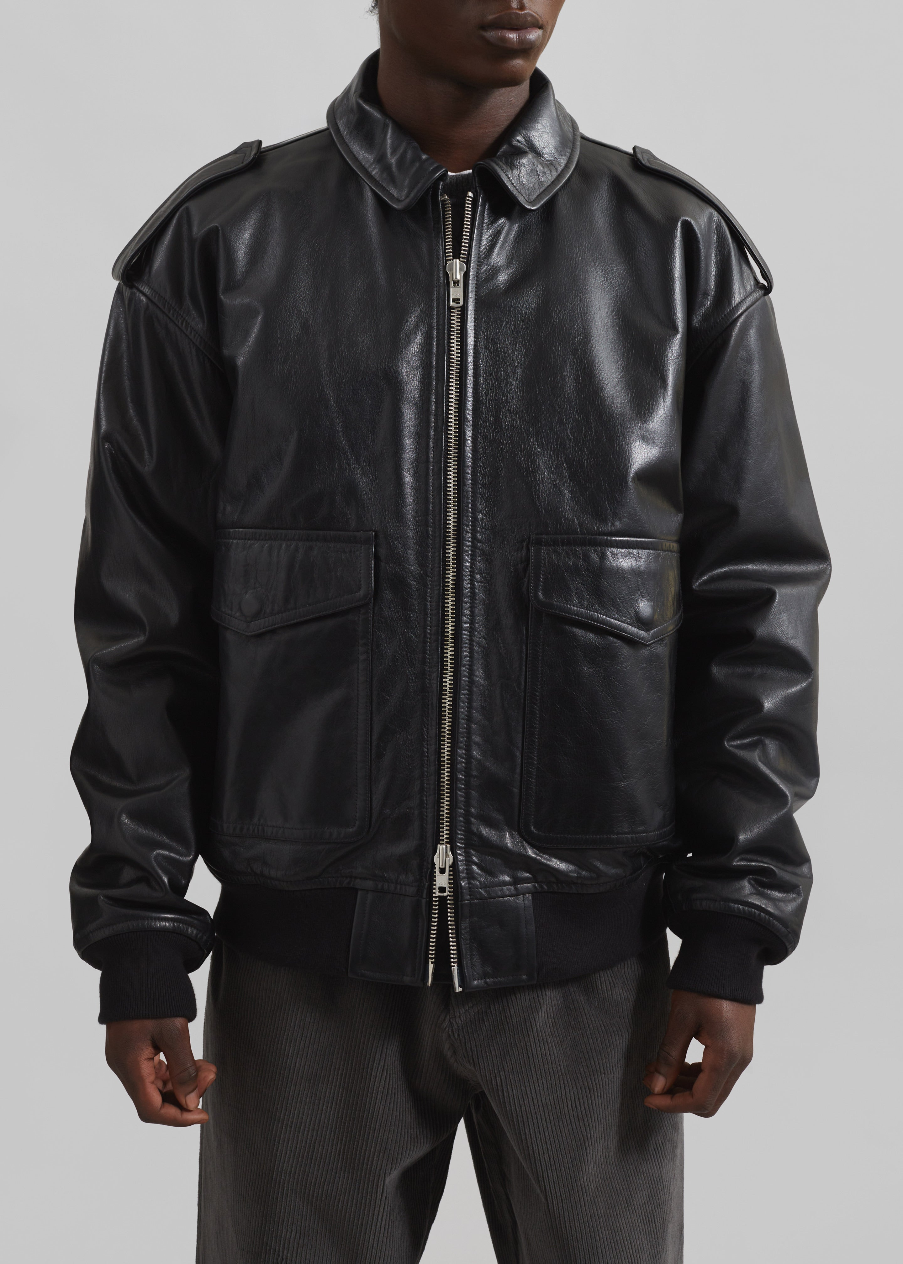 Viper Leather Jacket - Black - 14