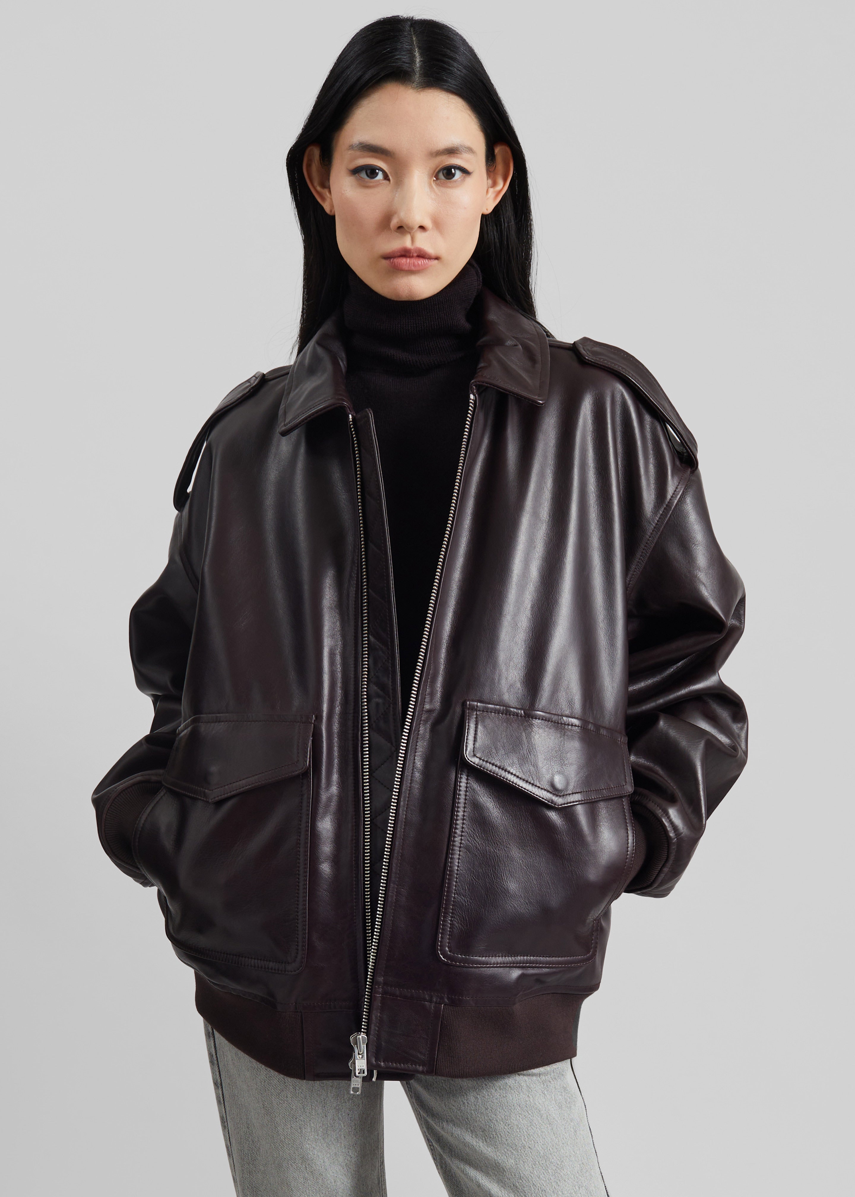 Viper Leather Jacket - Dark Plum - 3