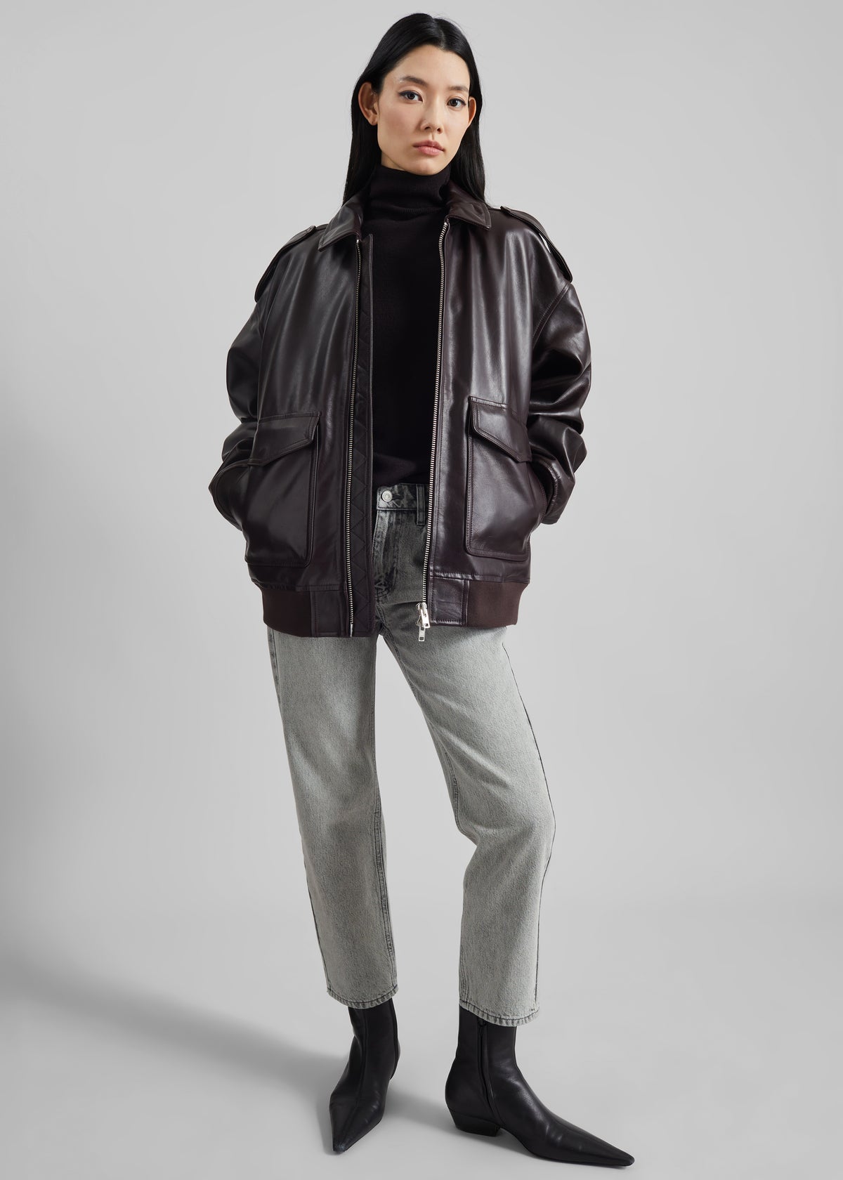 Viper Leather Jacket - Dark Plum - 4