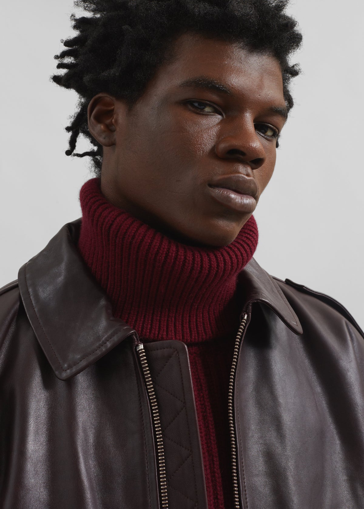 Viper Leather Jacket - Dark Plum - 13
