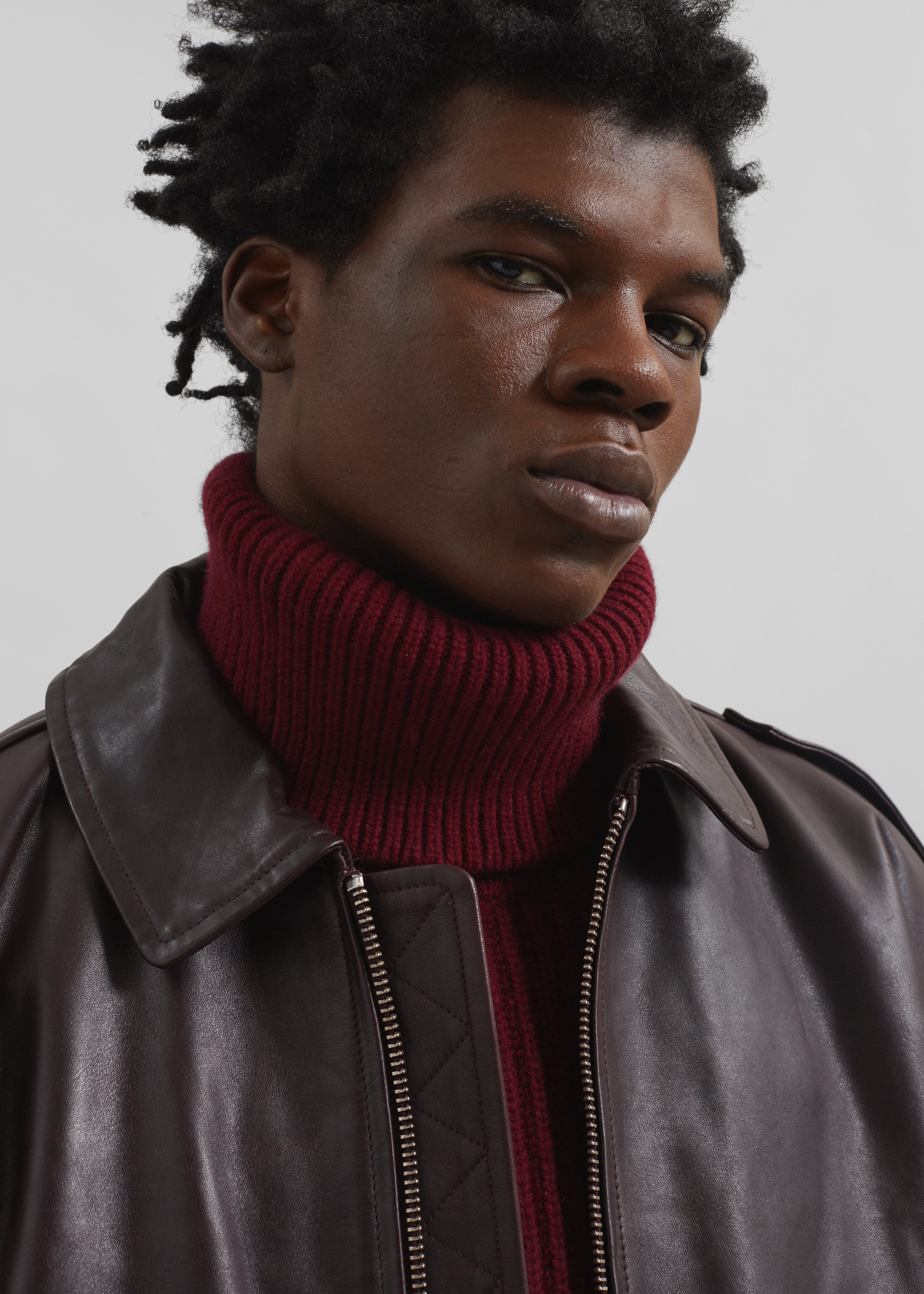 Viper Leather Jacket - Dark Plum - 13