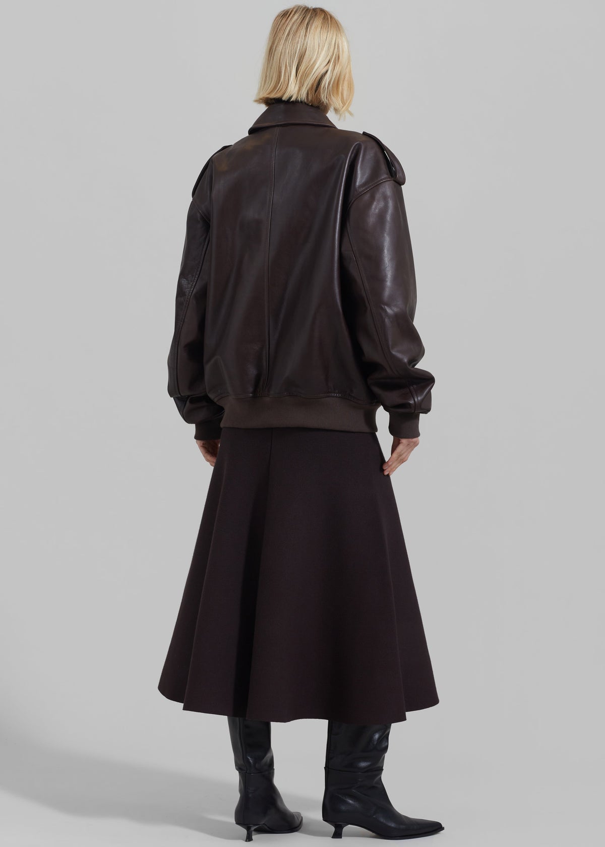 Viper Leather Jacket - Dark Plum - 14