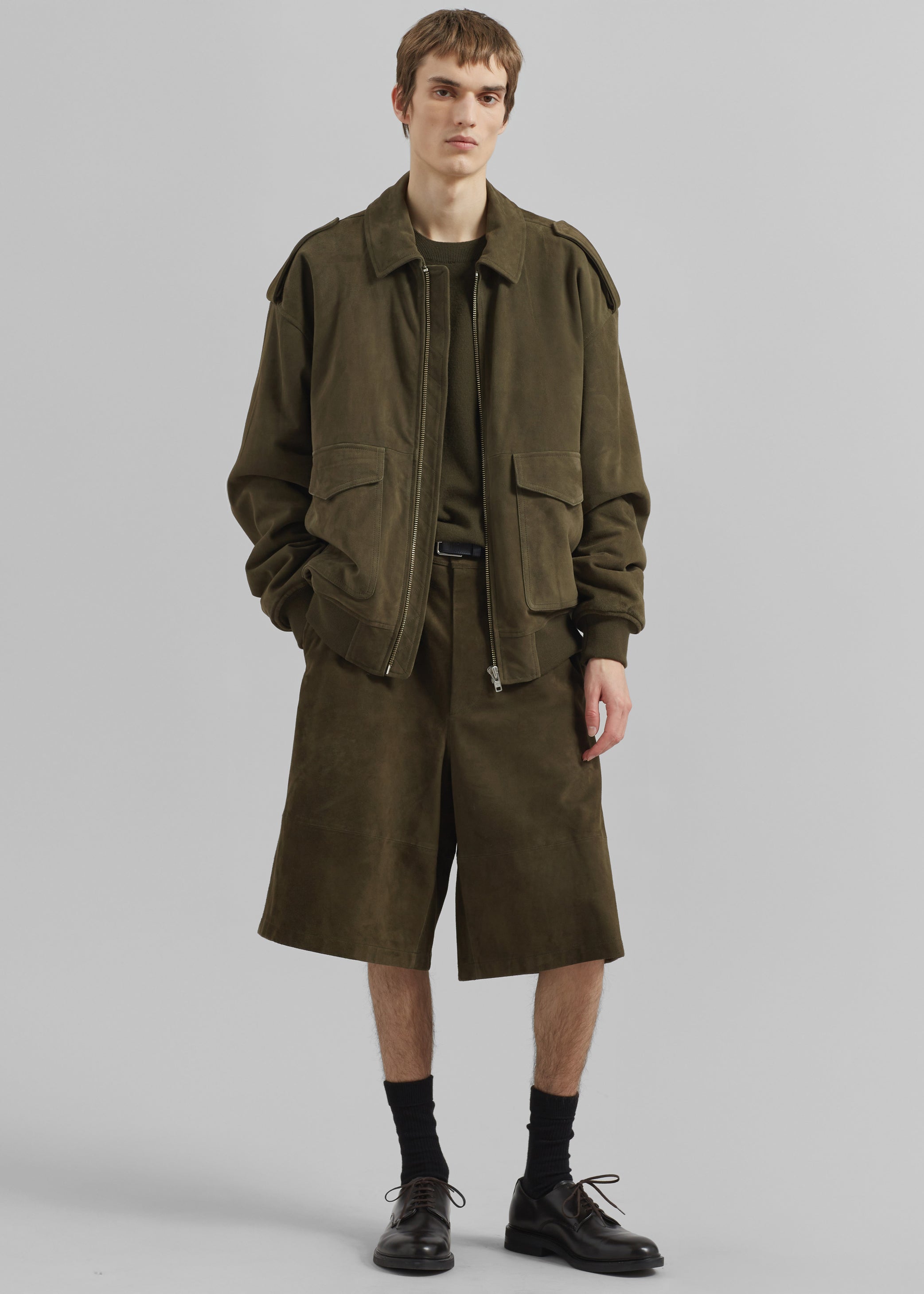 Shop the look image for Viper Suede Jacket - Khaki