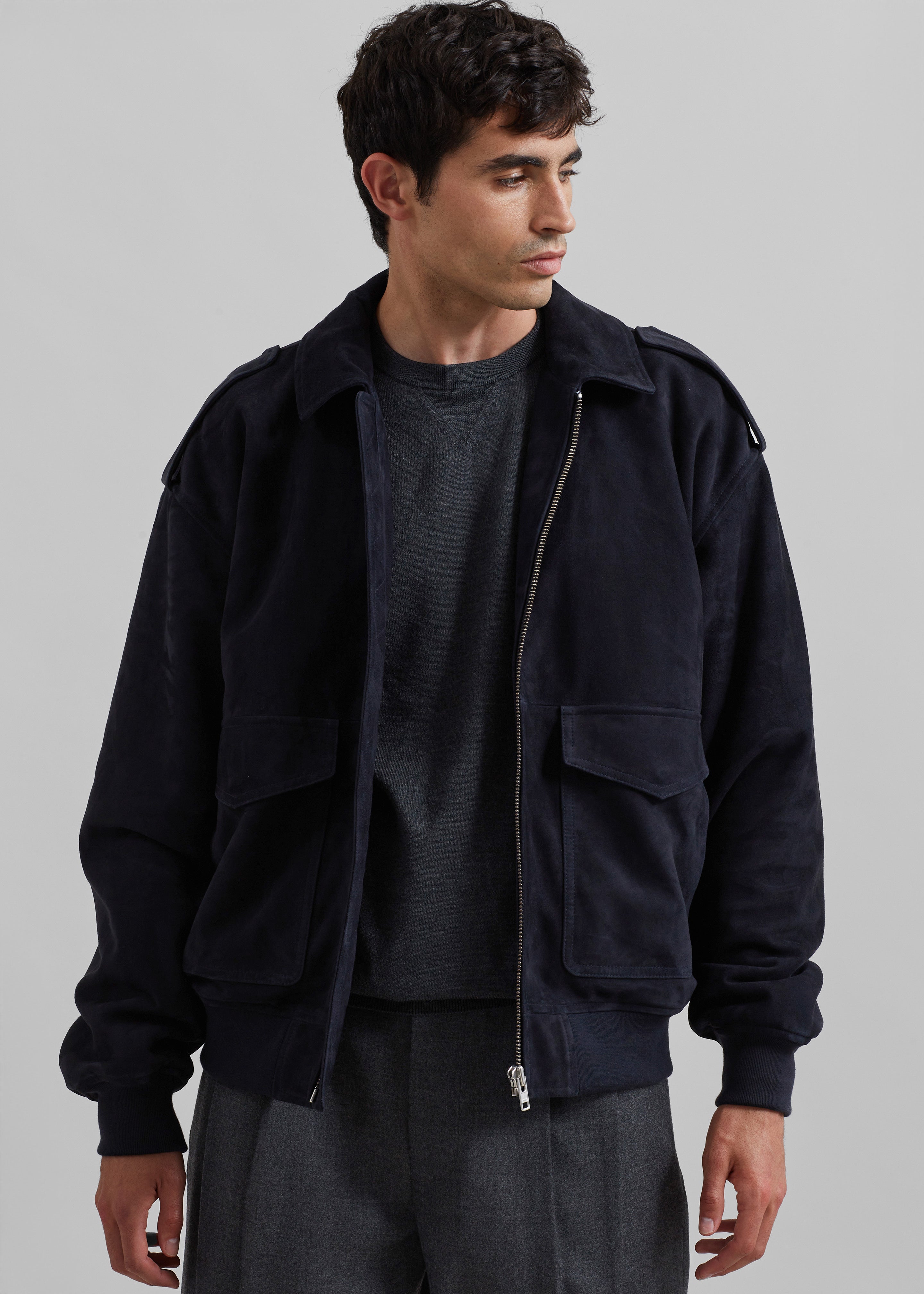 Viper Suede Jacket - Navy - 4