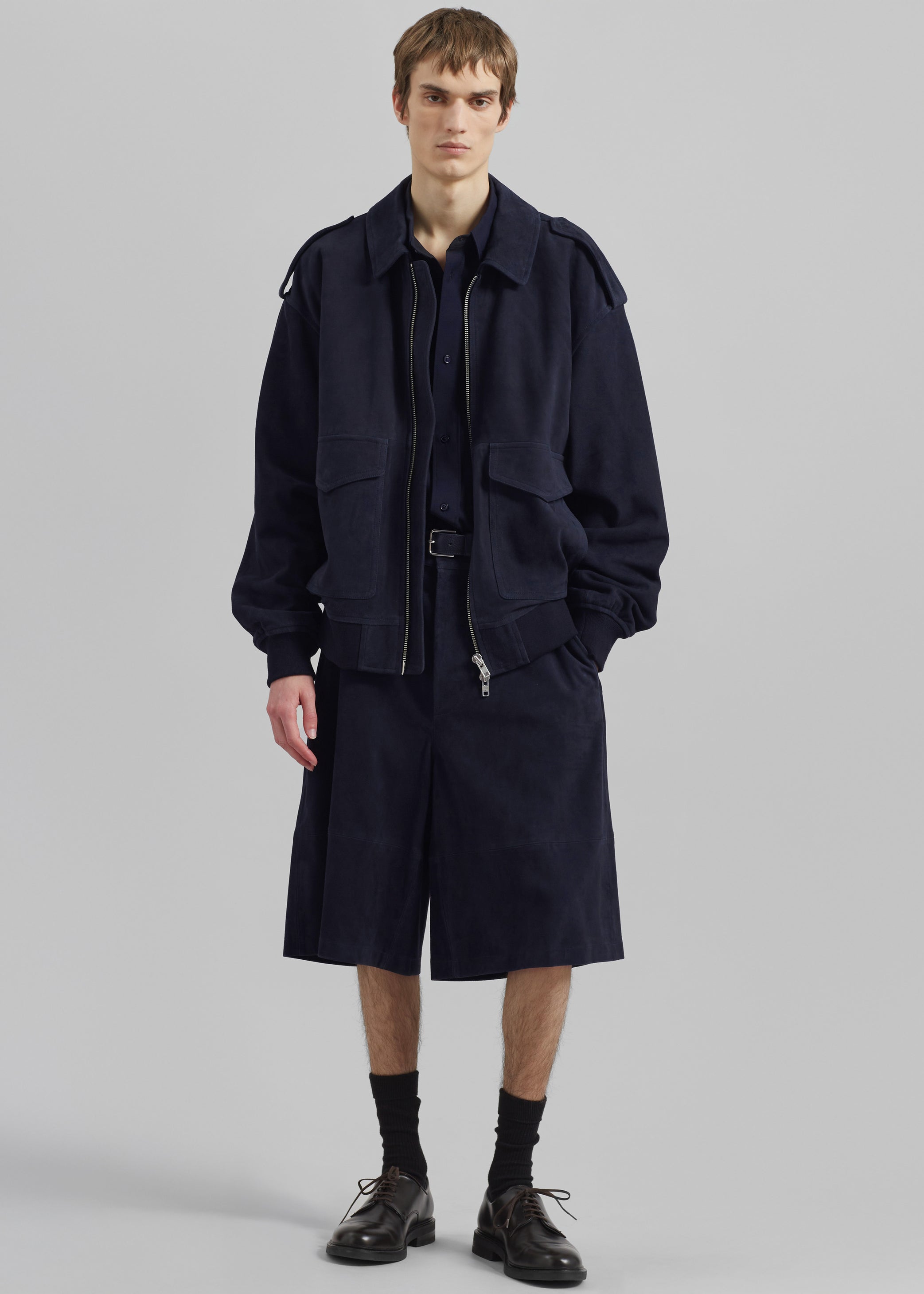 Shop the look image for Viper Suede Jacket - Navy