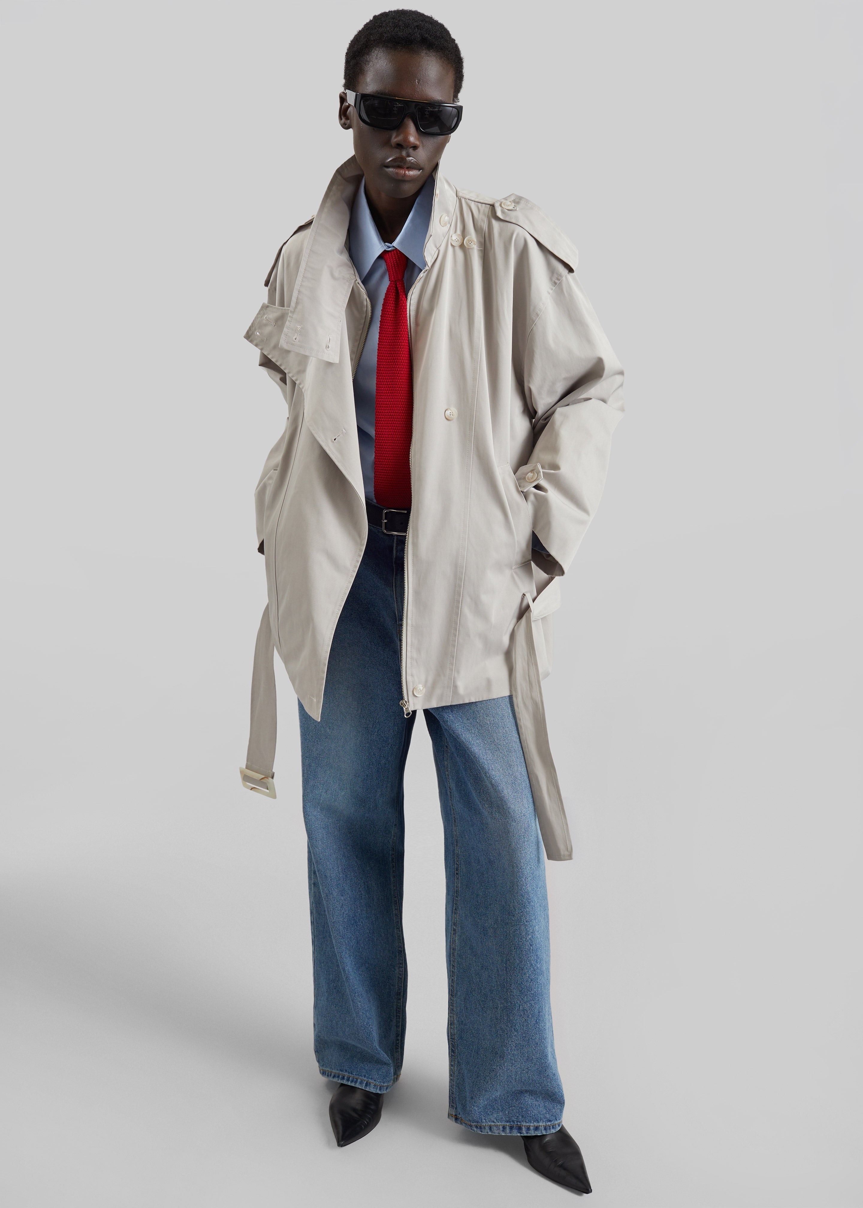 Virar Short Trench - Ice Grey – The Frankie Shop Europe