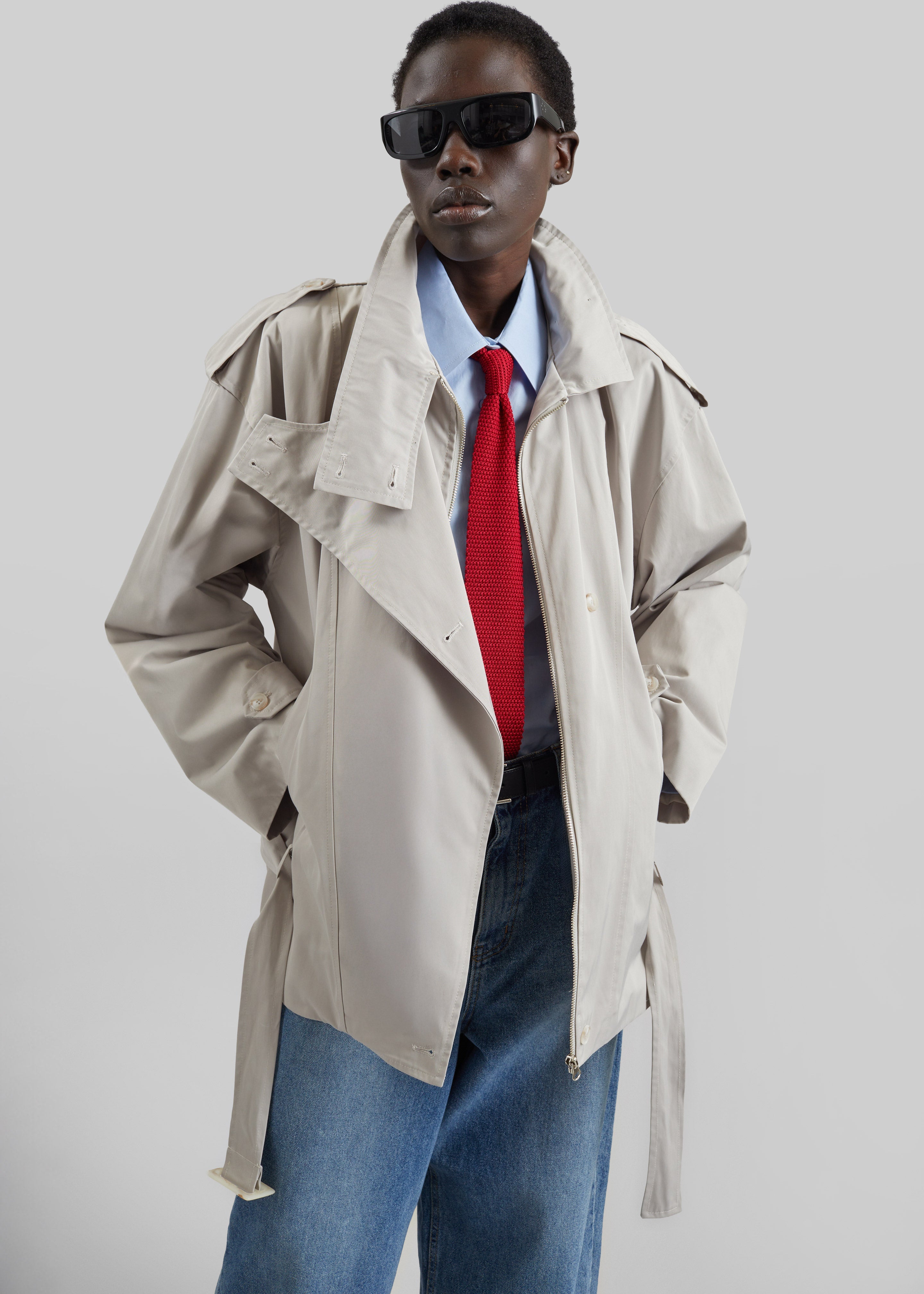 Virar Short Trench - Ice Grey – The Frankie Shop Europe