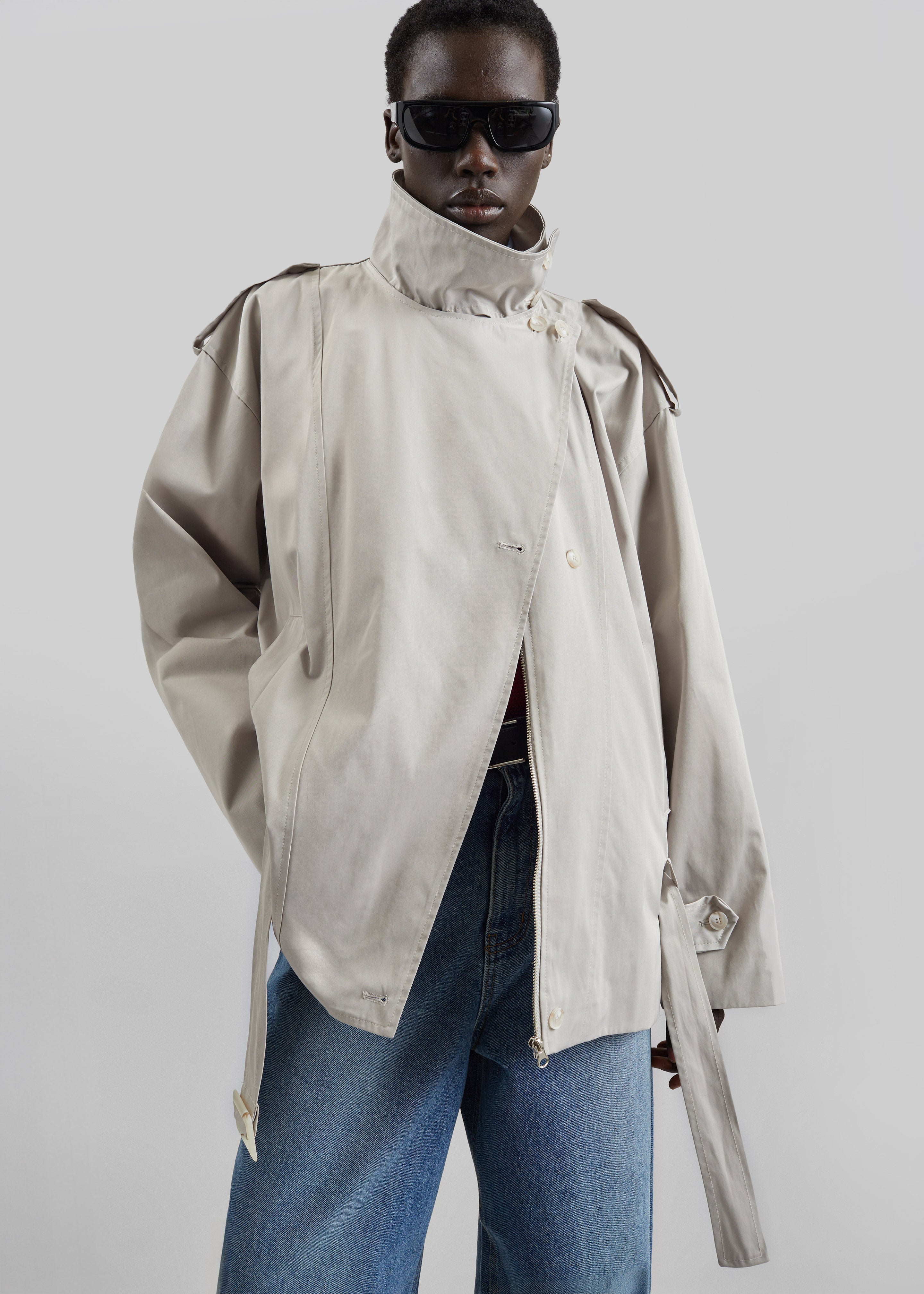 Virar Short Trench - Ice Grey – The Frankie Shop Europe