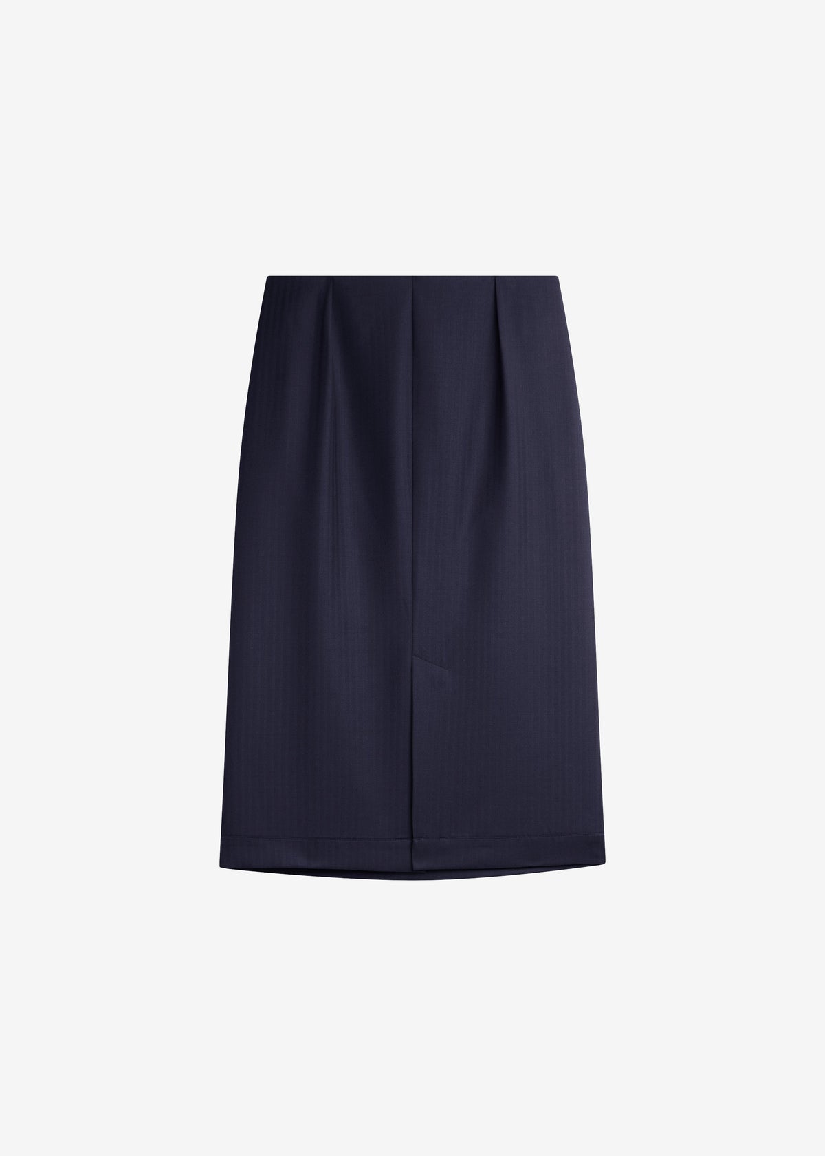 Gonna midi sartoriale Viviana con motivo chevron - Blu navy scuro