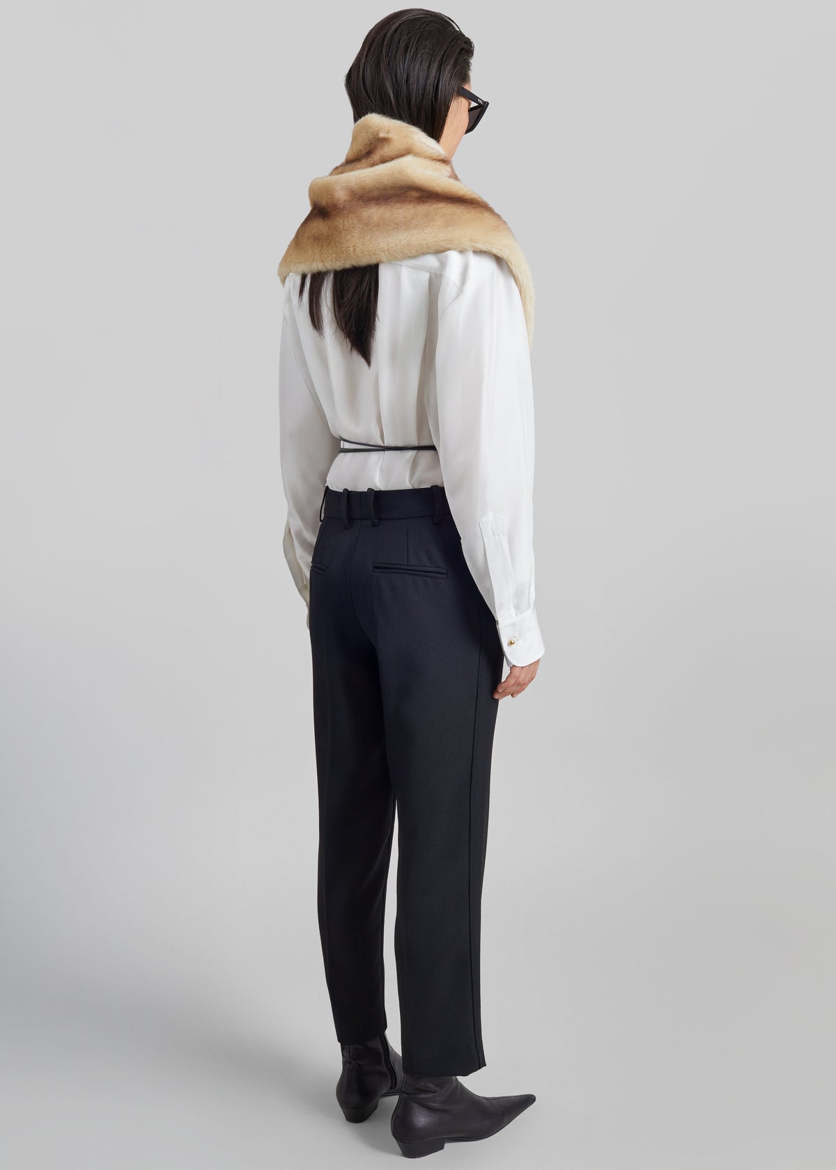 Vivien Faux Fur Scarf - Beige/Brown