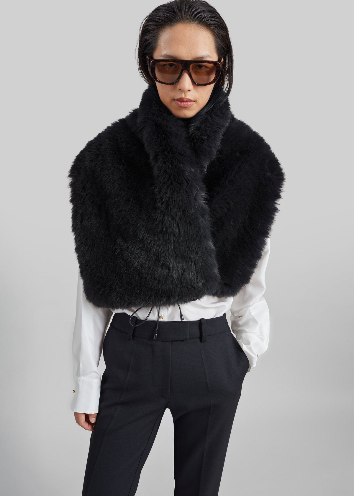 Vivien Faux Fur Scarf - Black