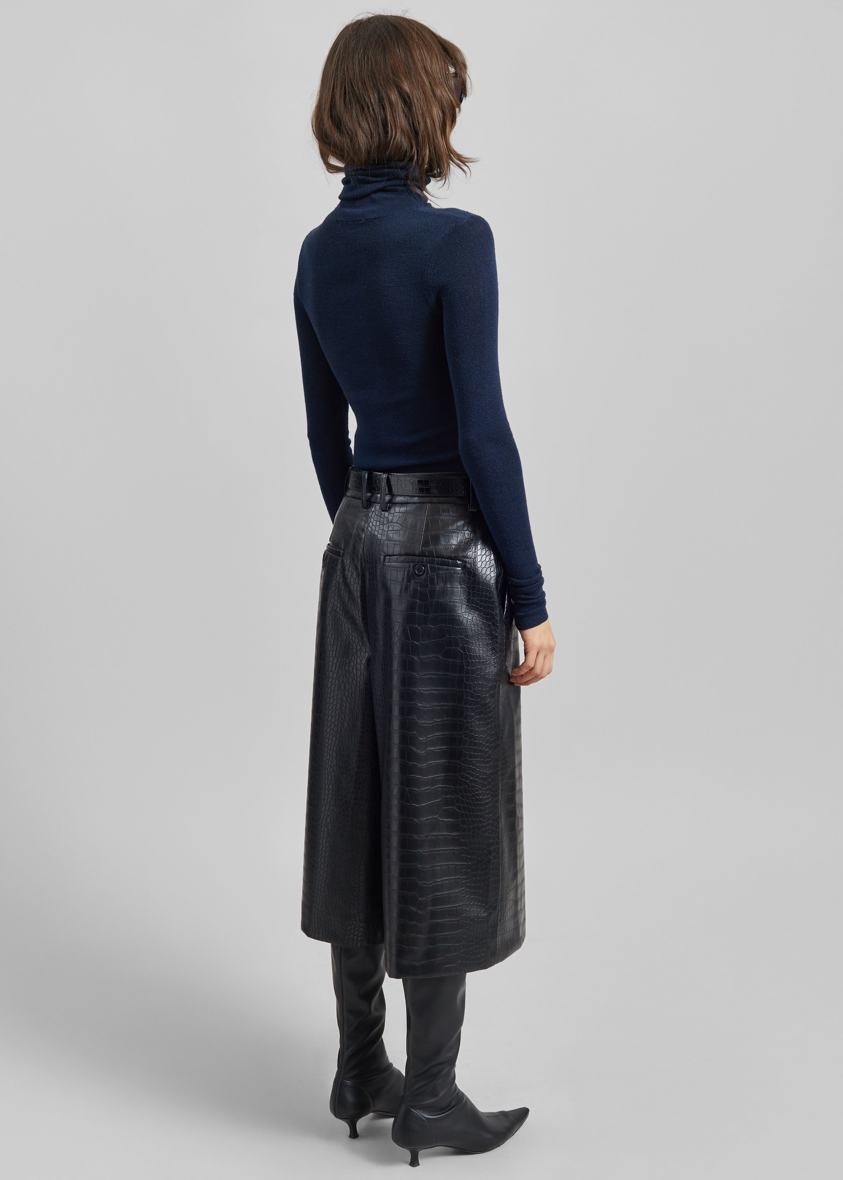 Vivonne Croc Faux Leather Culottes - Black – The Frankie Shop Europe