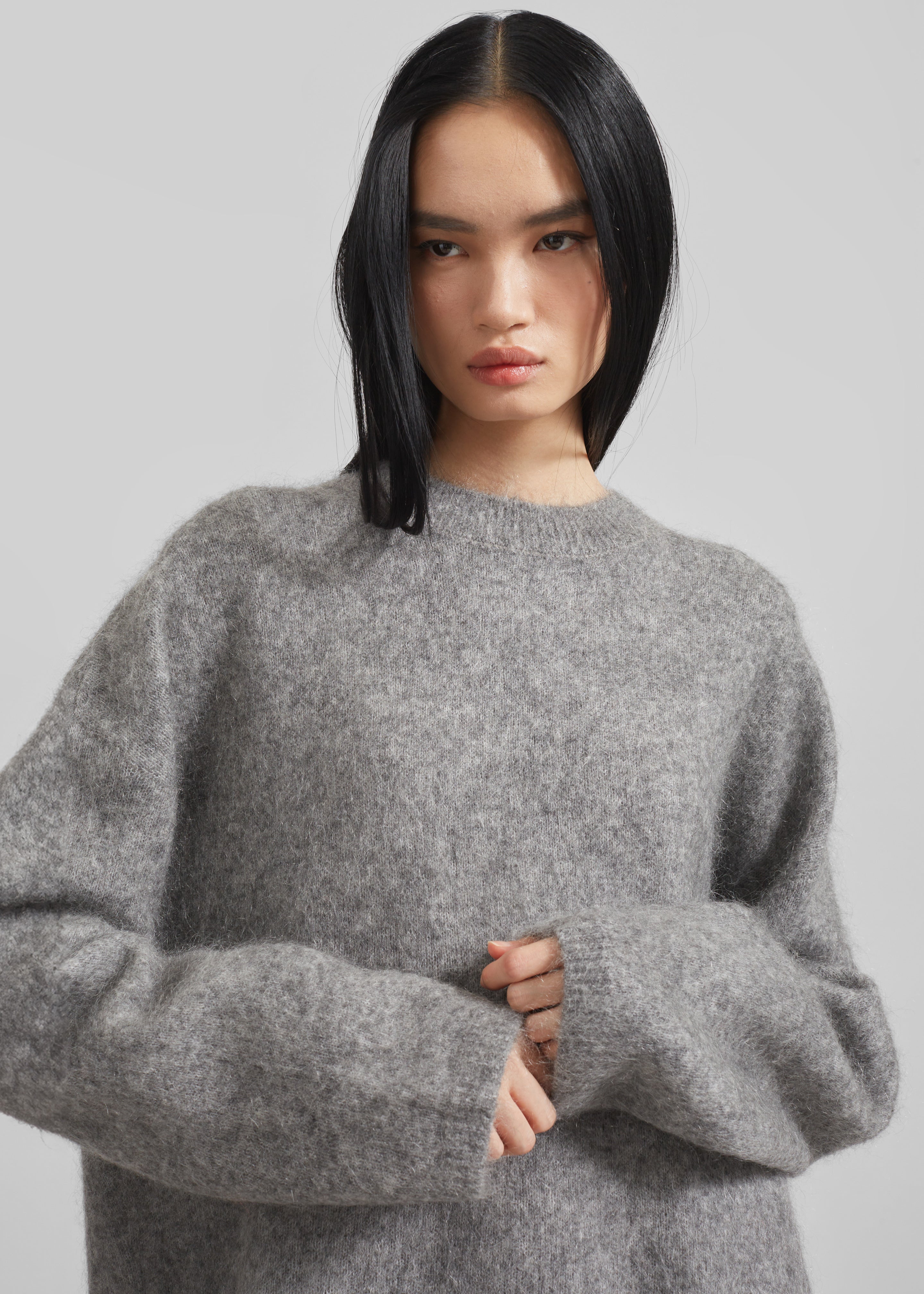 Vodskov Mohair Sweater - Grey - 8