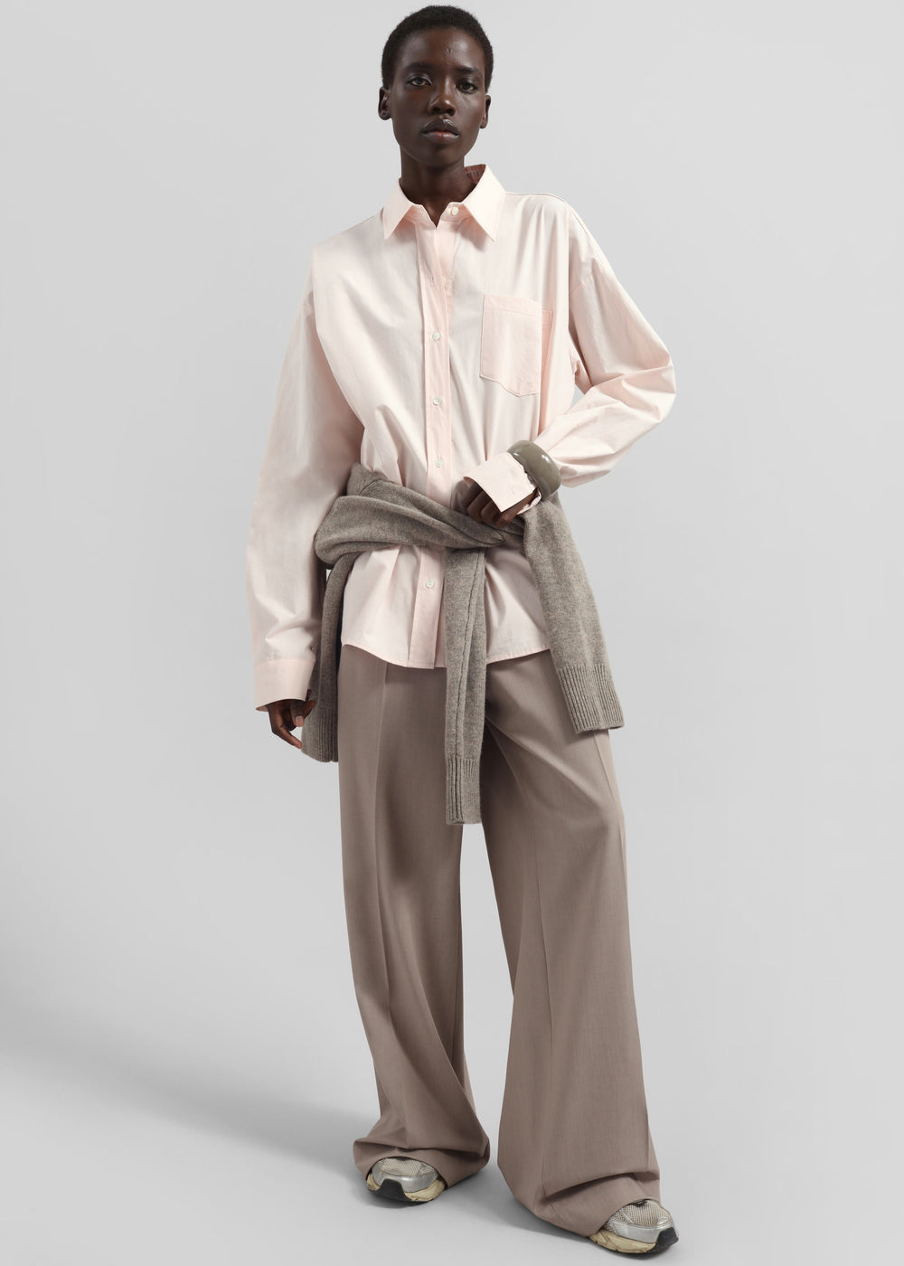 Volda Asymmetric Button-Up Shirt - Pink