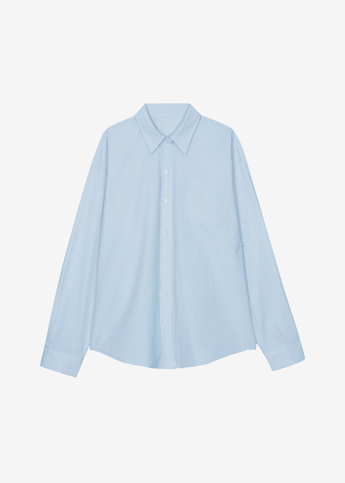 Volda Aysmmetric Button-Up Shirt - Sky Blue - 8