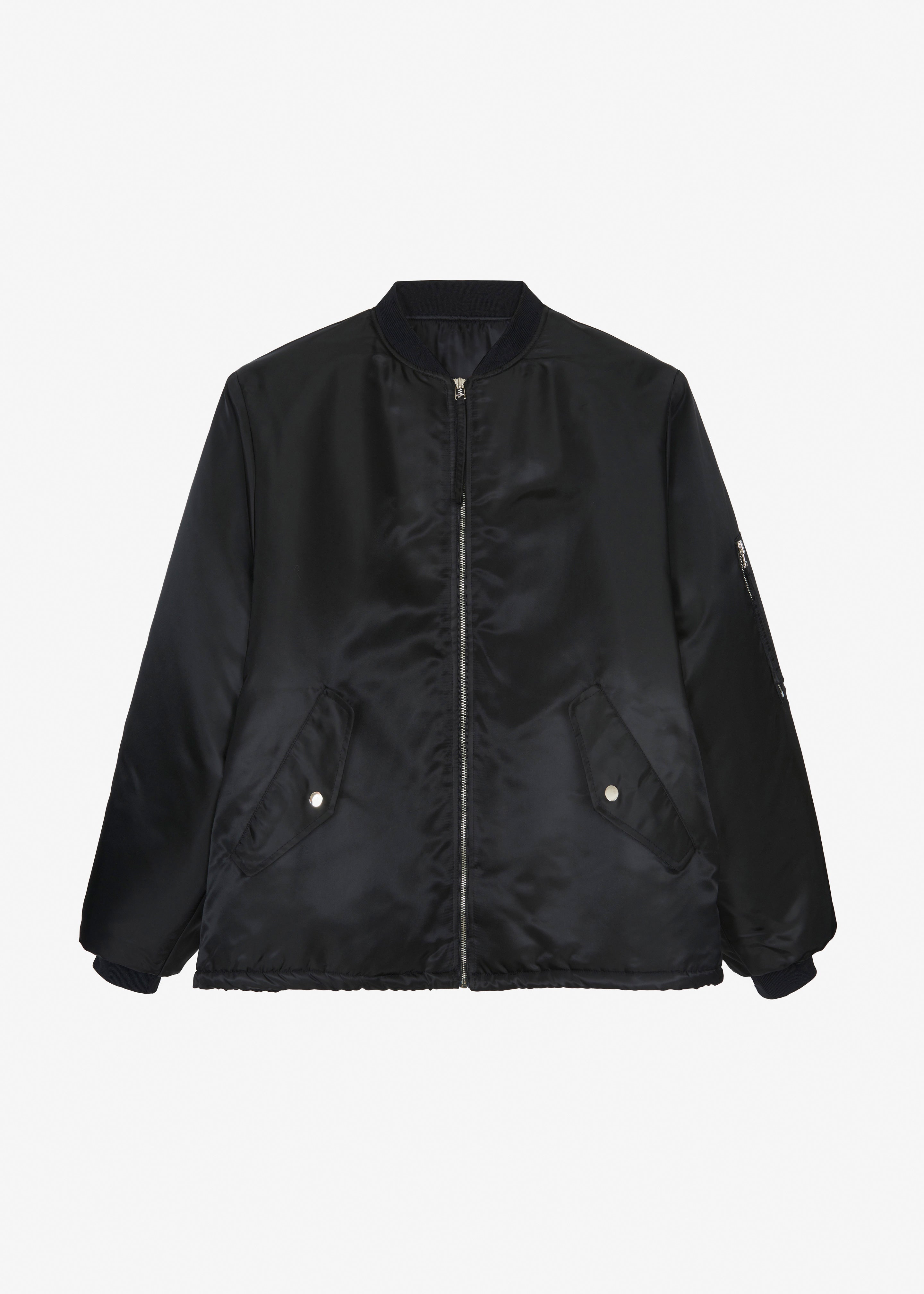 Volme Padded Bomber Jacket - Black - 7