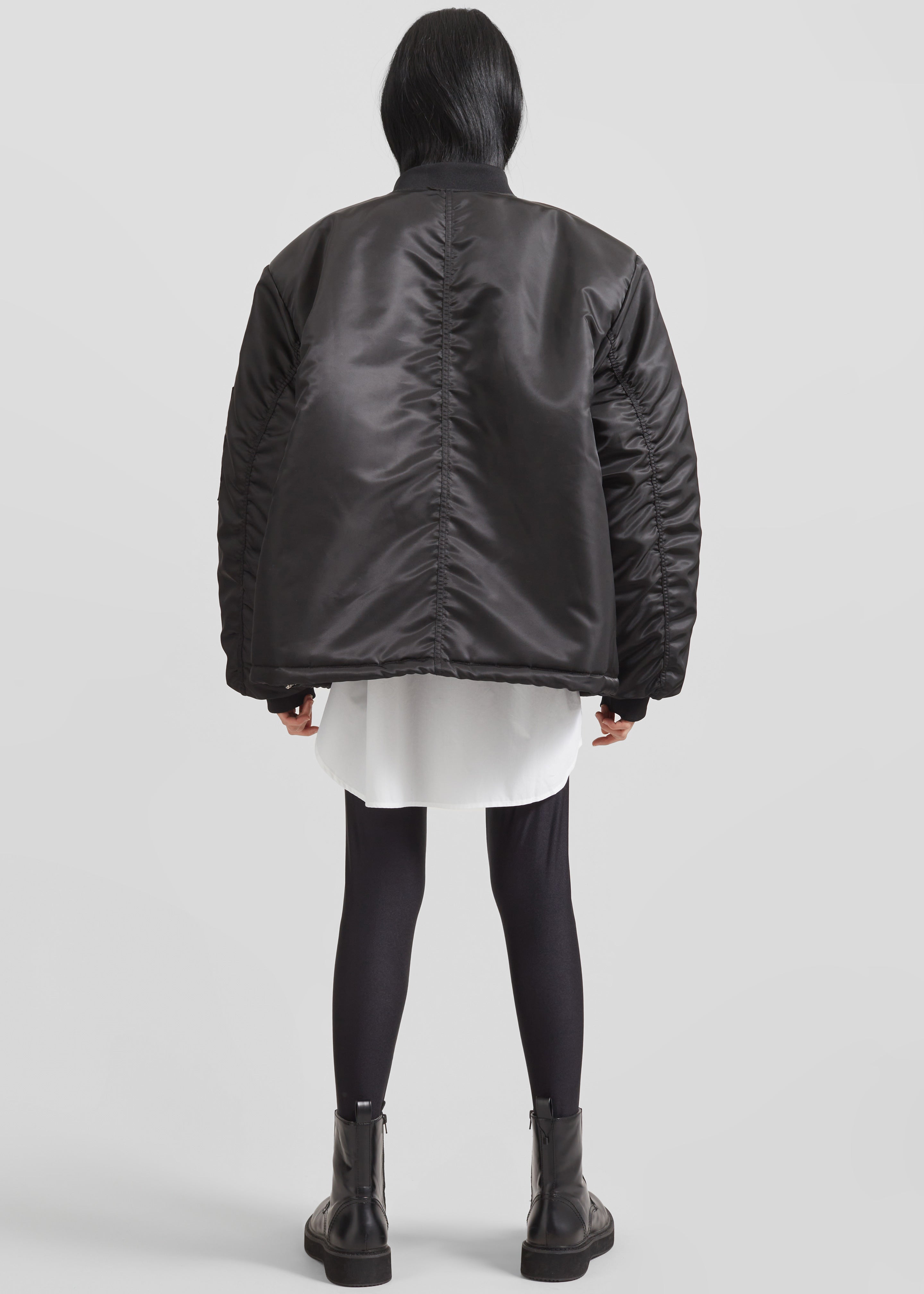 Volme Padded Bomber Jacket - Black - 6