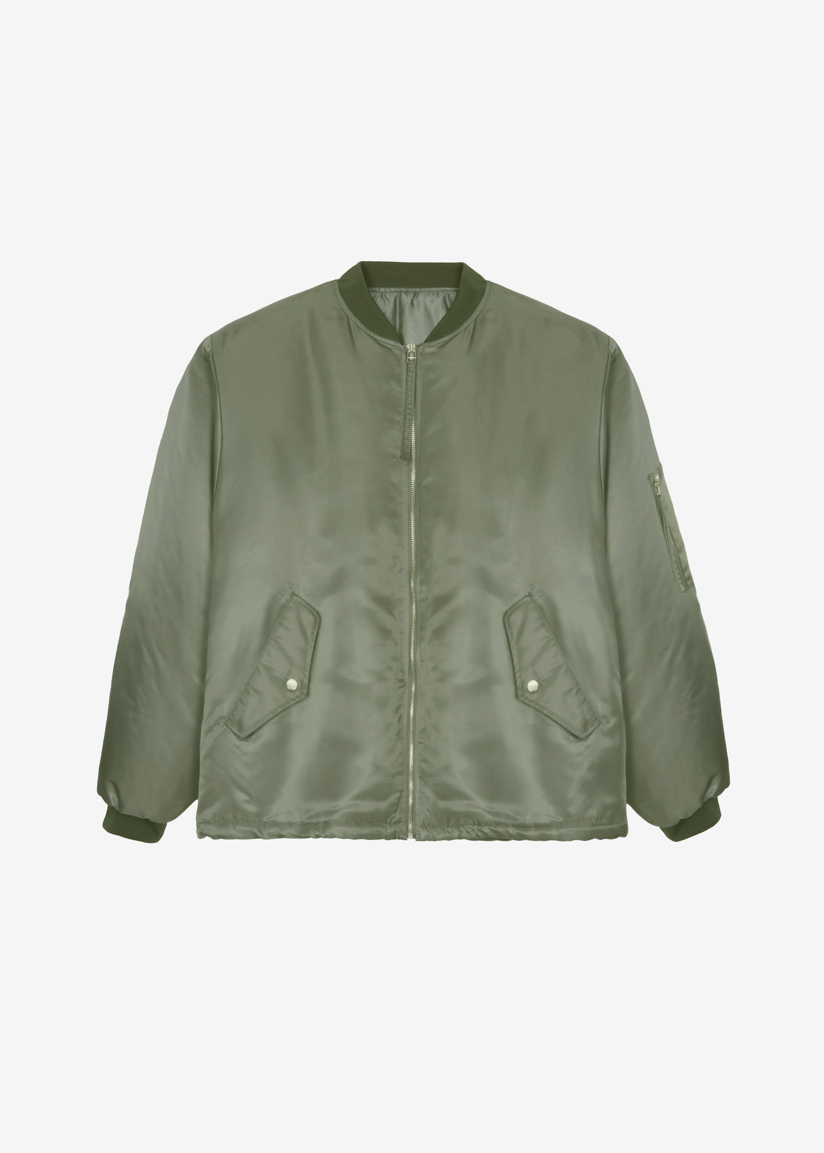 Volme Padded Bomber Jacket - Khaki - 8