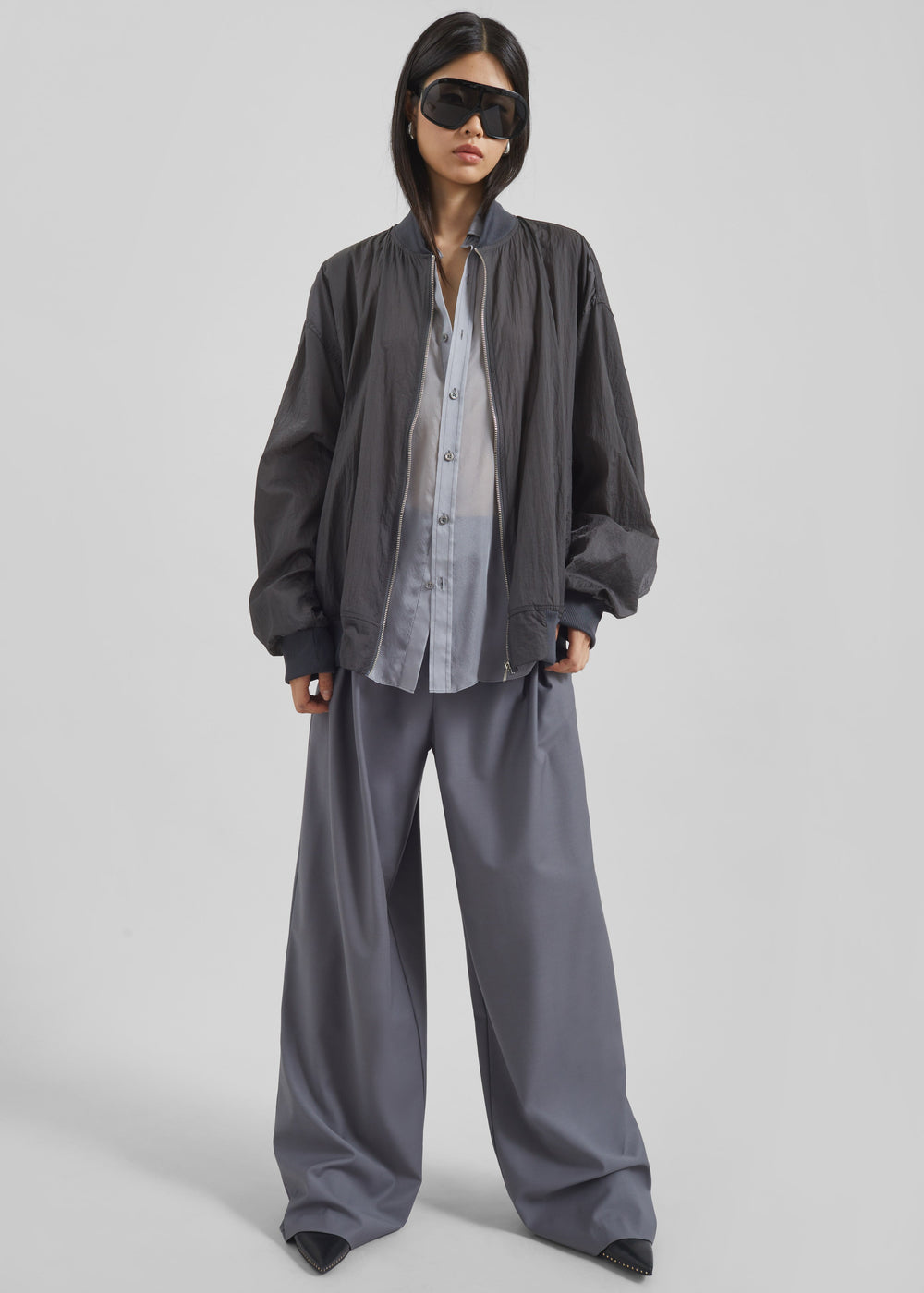 Volos Light Bomber Jacket - Charcoal - 1
