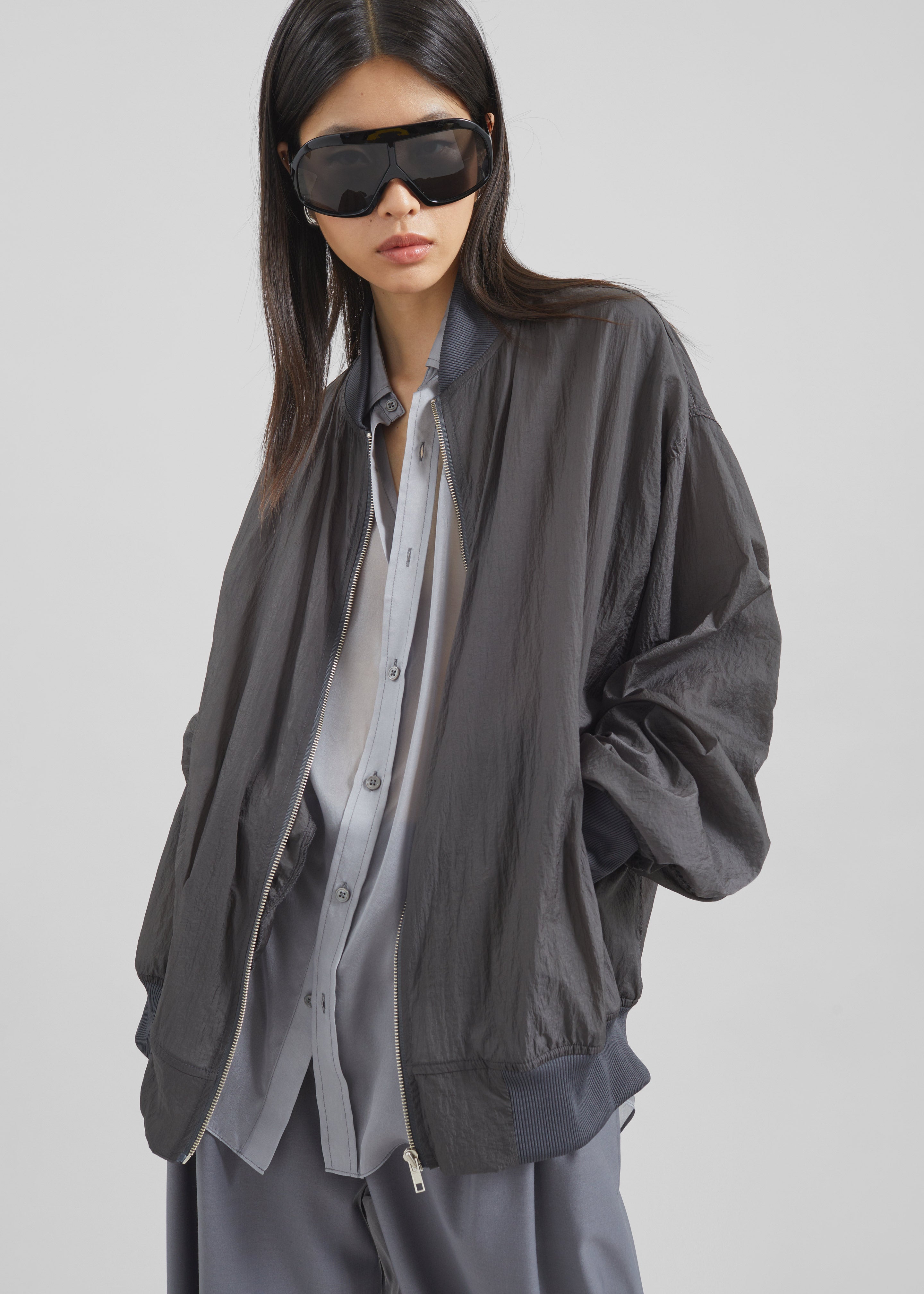 Volos Light Bomber Jacket - Charcoal - 4
