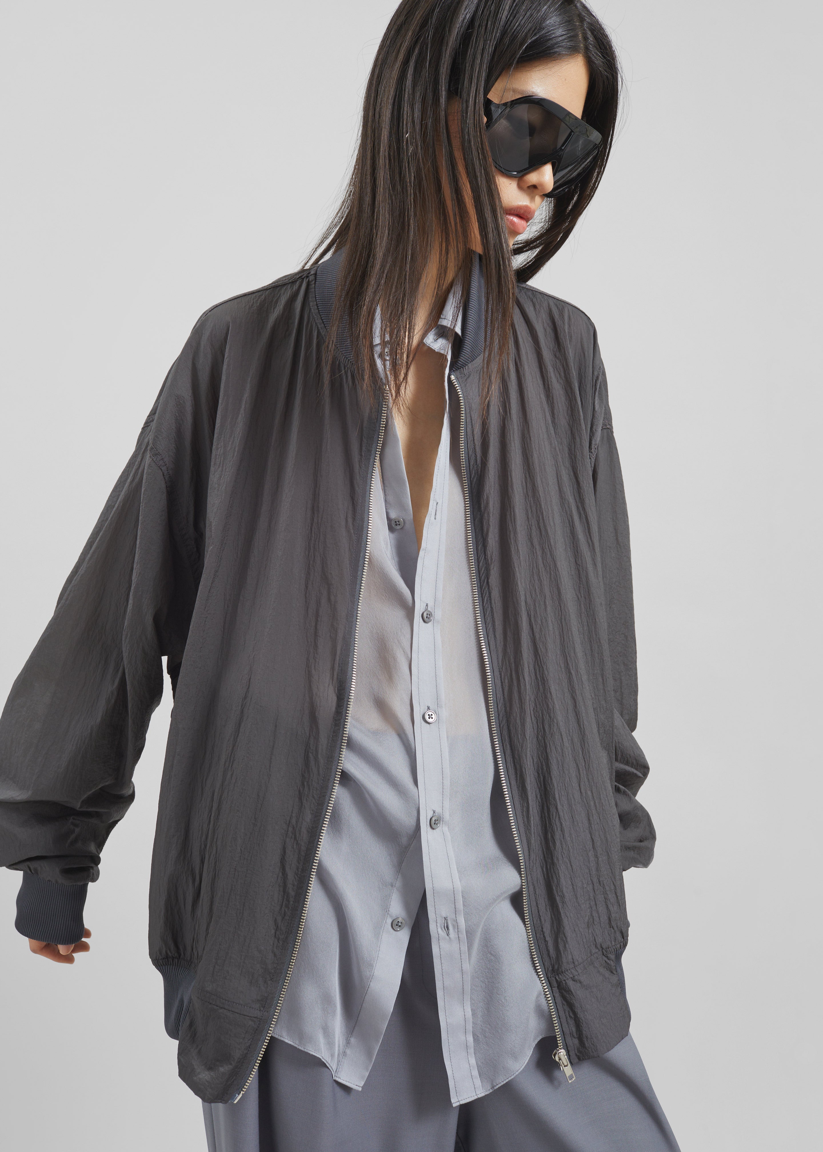 Volos Light Bomber Jacket - Charcoal - 1