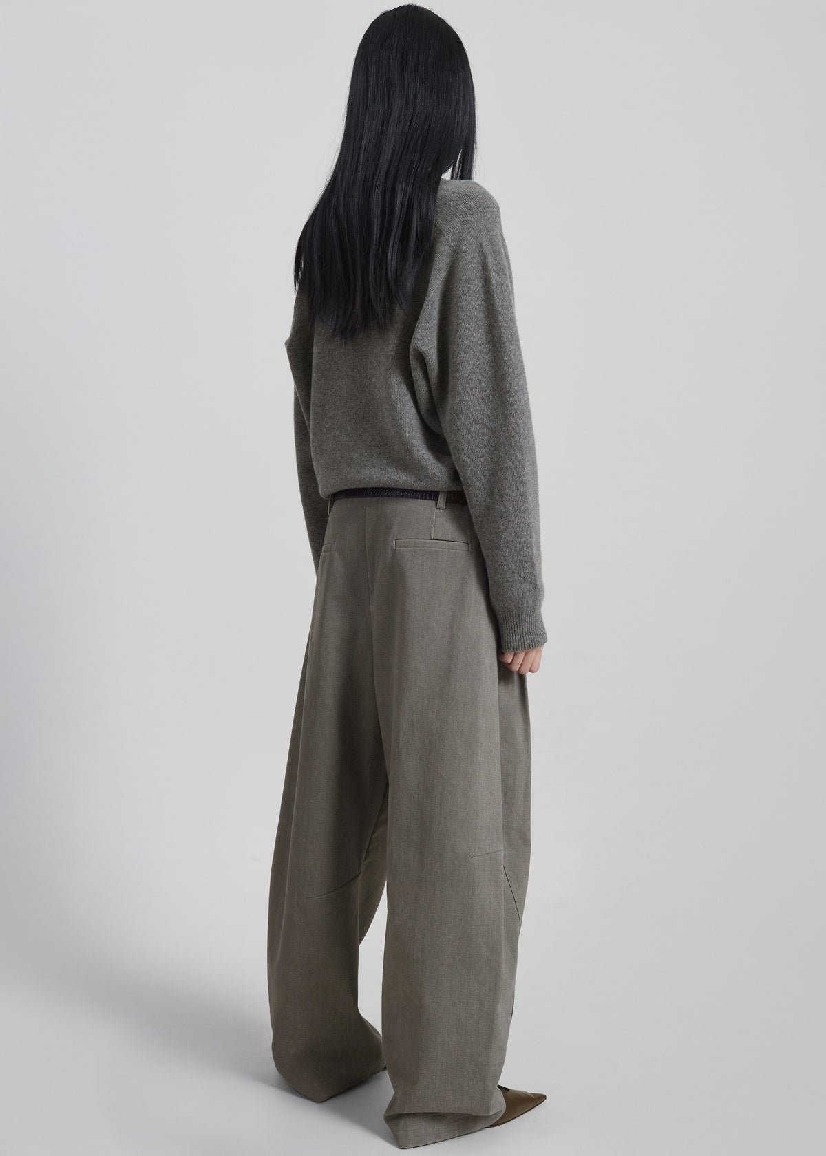 Vora Barrel-Leg Pants - Grey - 8