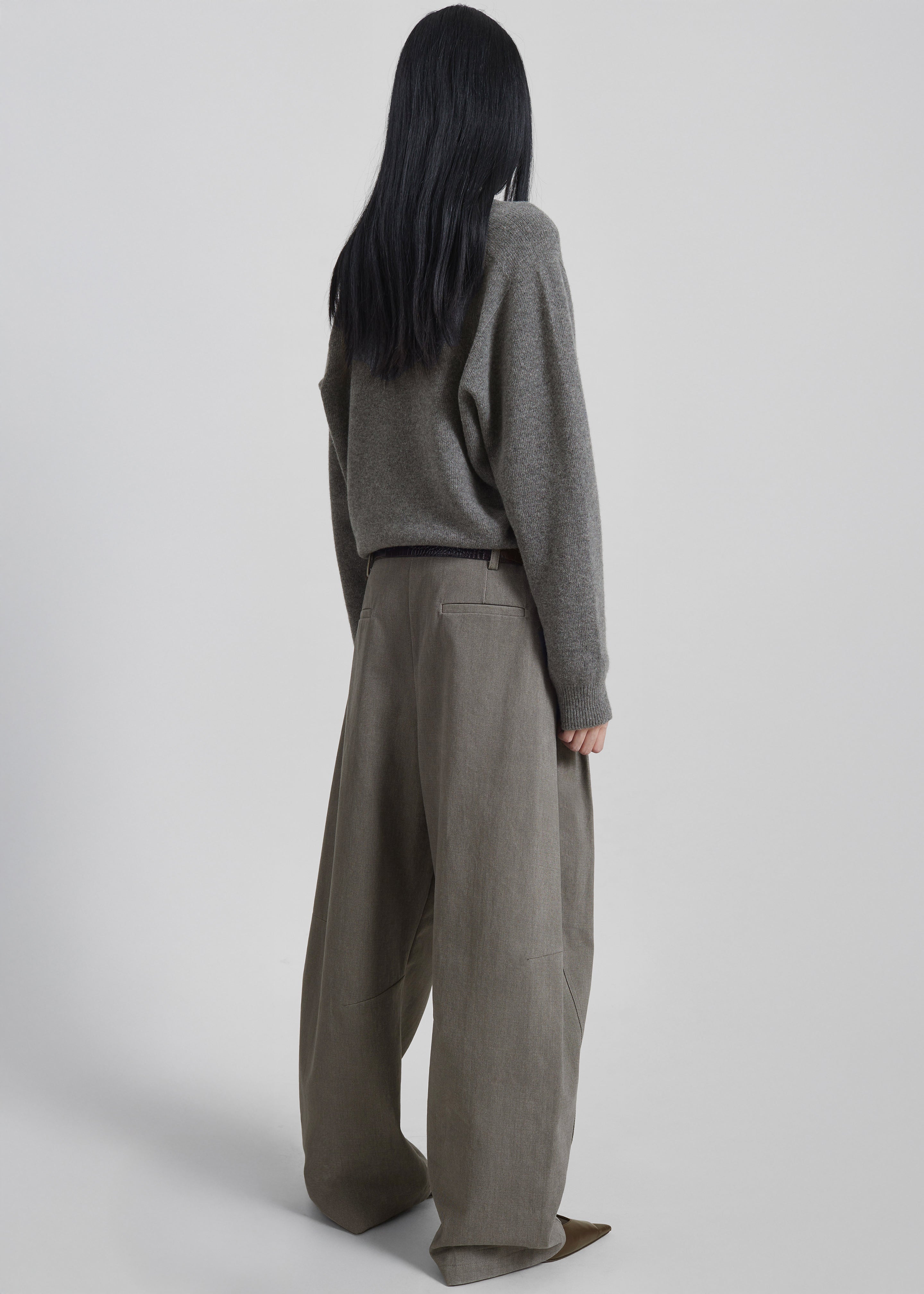 Vora Barrel-Leg Pants - Grey - 8