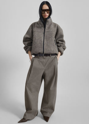 Vora Barrel-Leg Pants - Grey