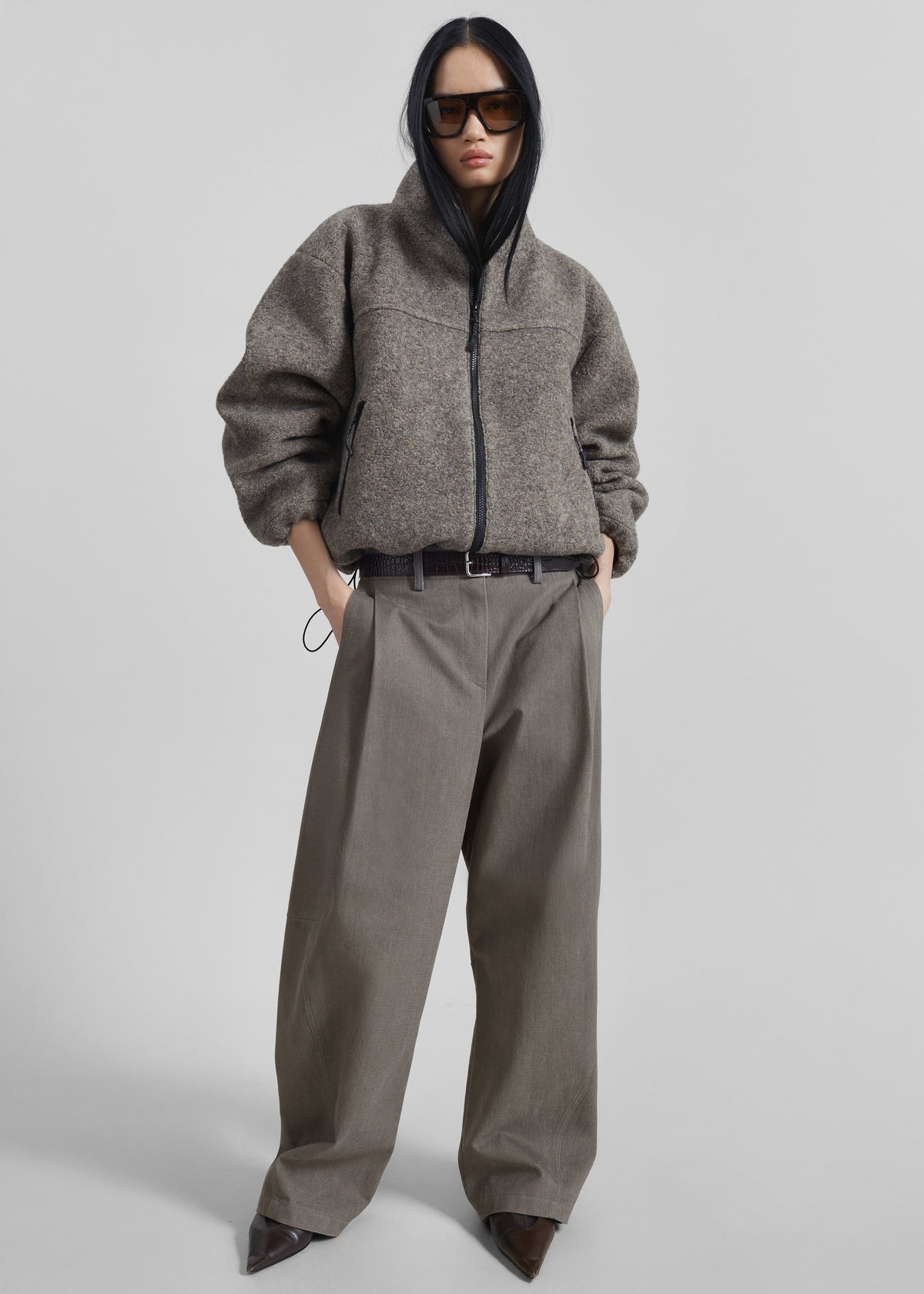 Vora Barrel-Leg Pants - Grey - 7
