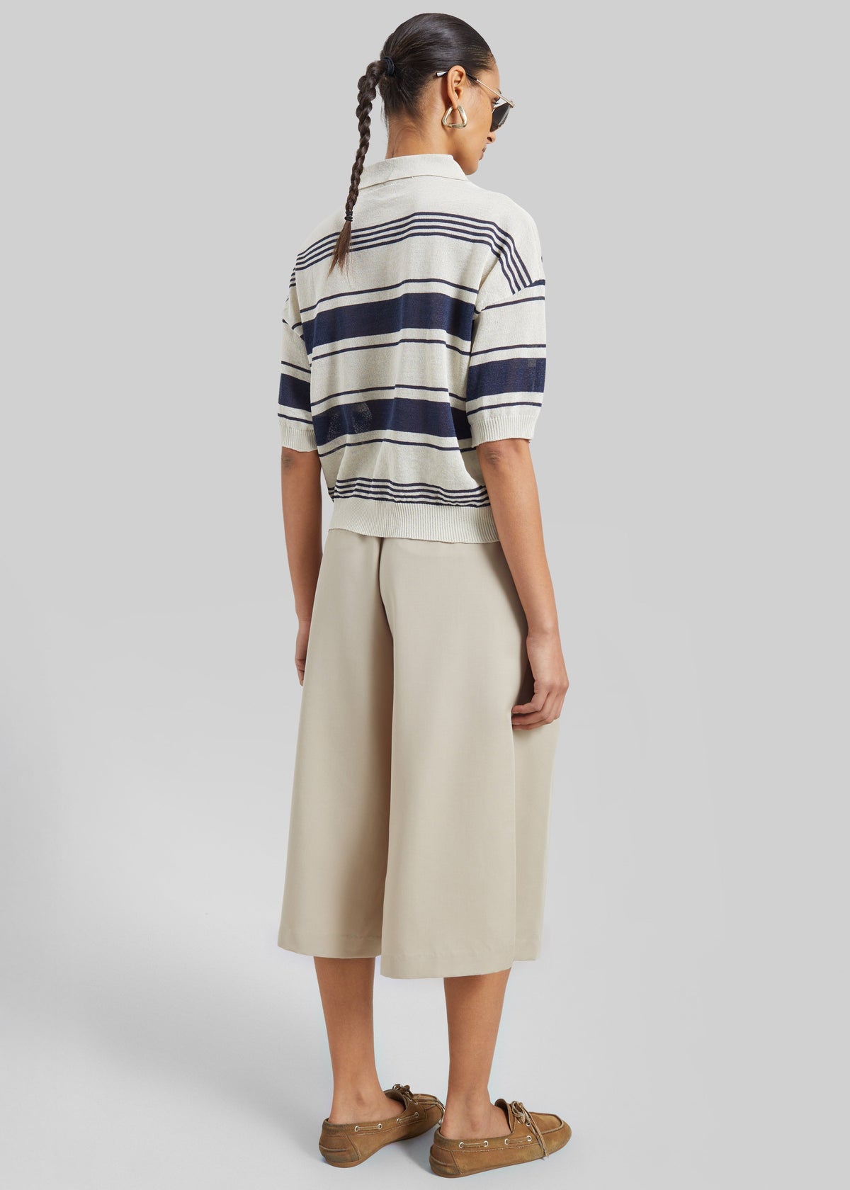 Vorey Pleated Bermuda Shorts - Beige - 8